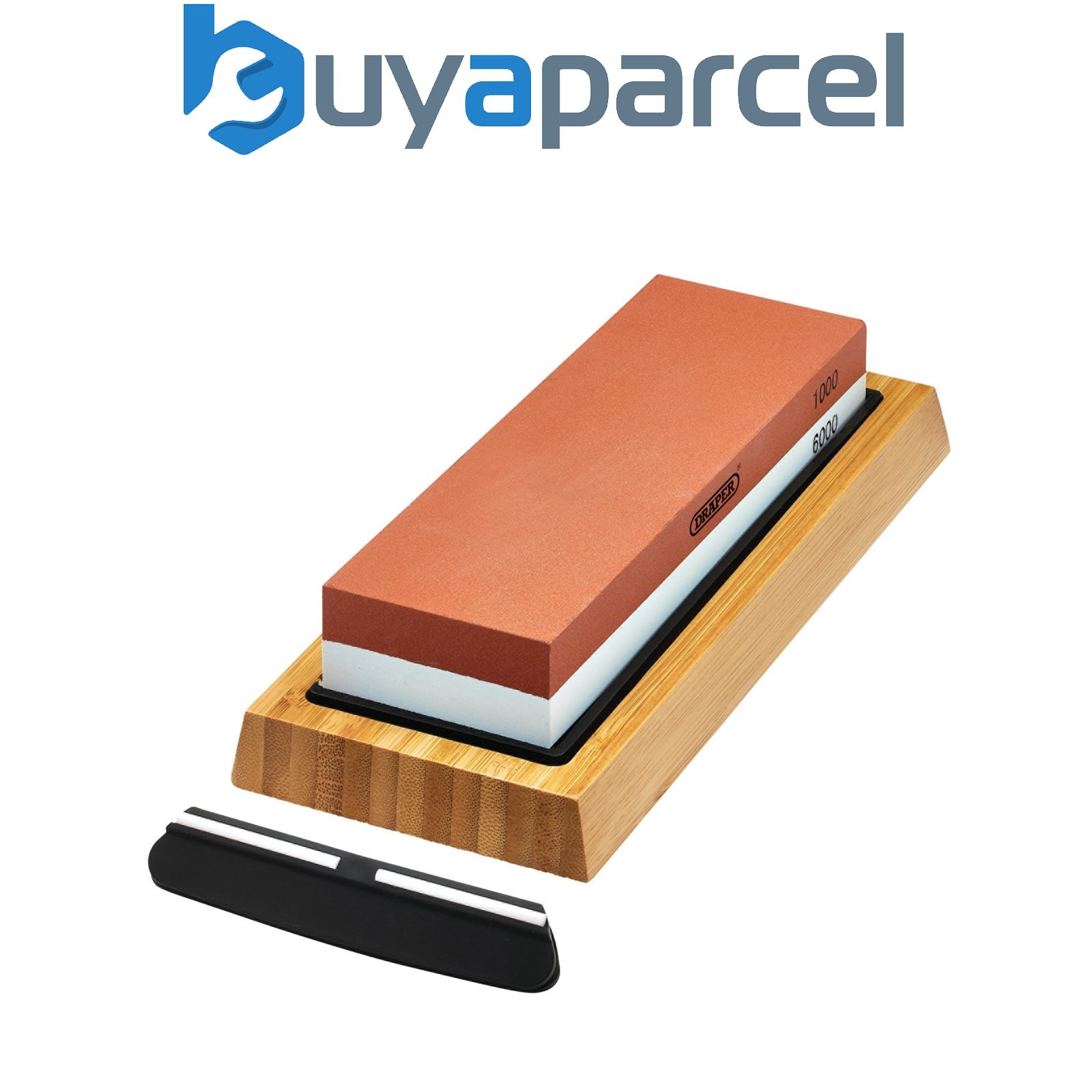 Draper 23949 Double Sided Whetstone Sharpening Stone with Non-Slip Base and Angl