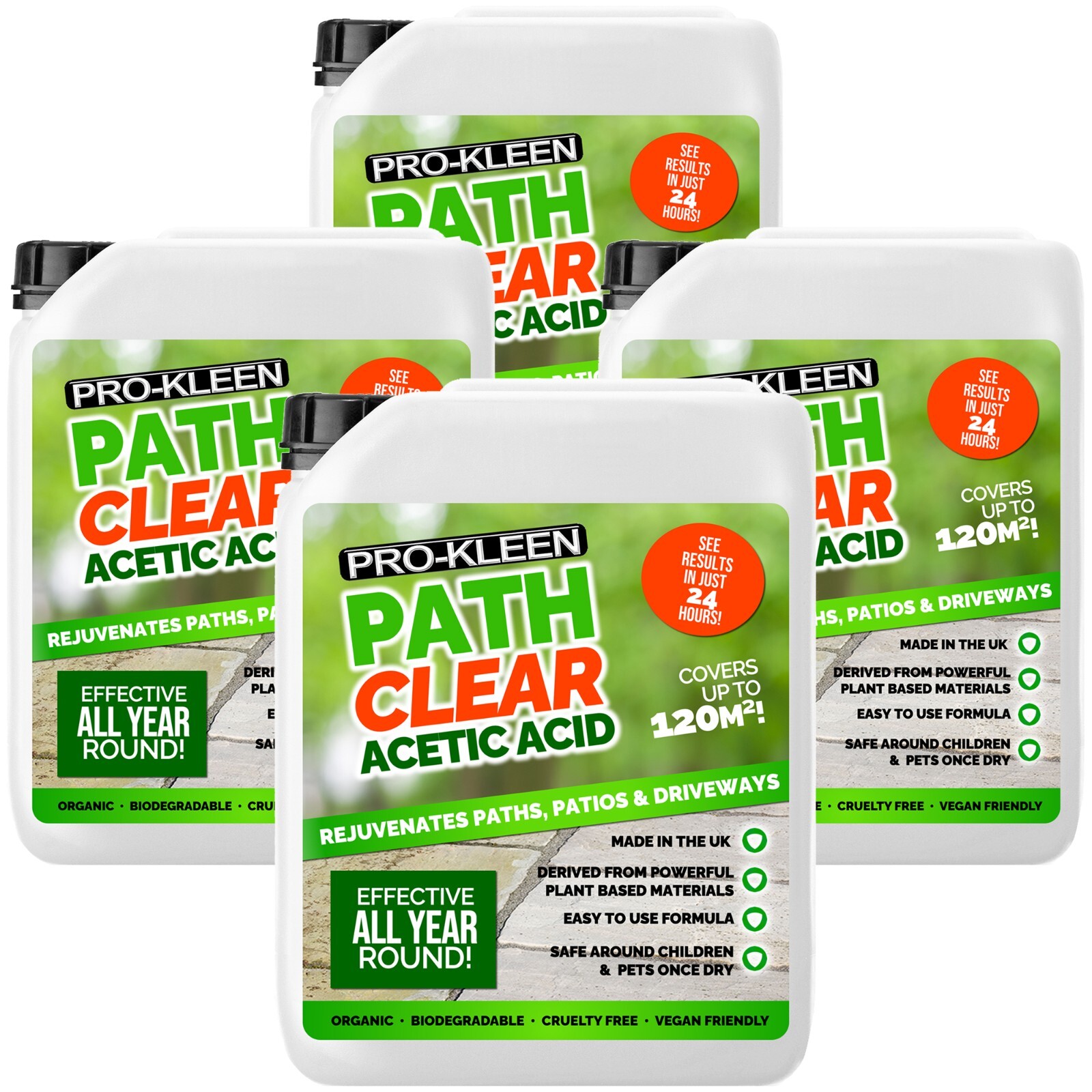 ProKleen Path Clear Acetic Acid Covers up To 120m2 Patios Paths Driveways 20L