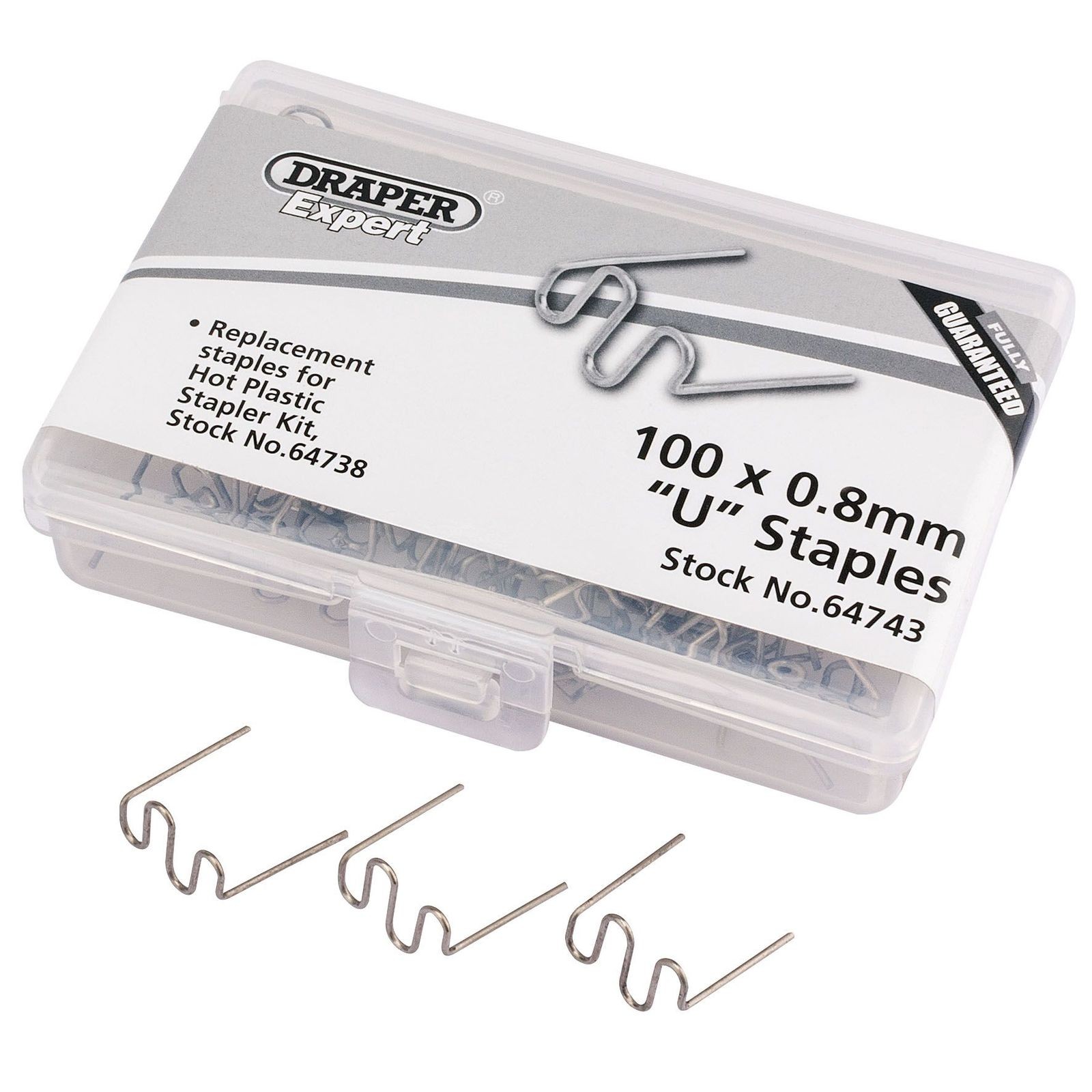 1x Pack Of 50 Draper 0.8mm U Staples - 64743