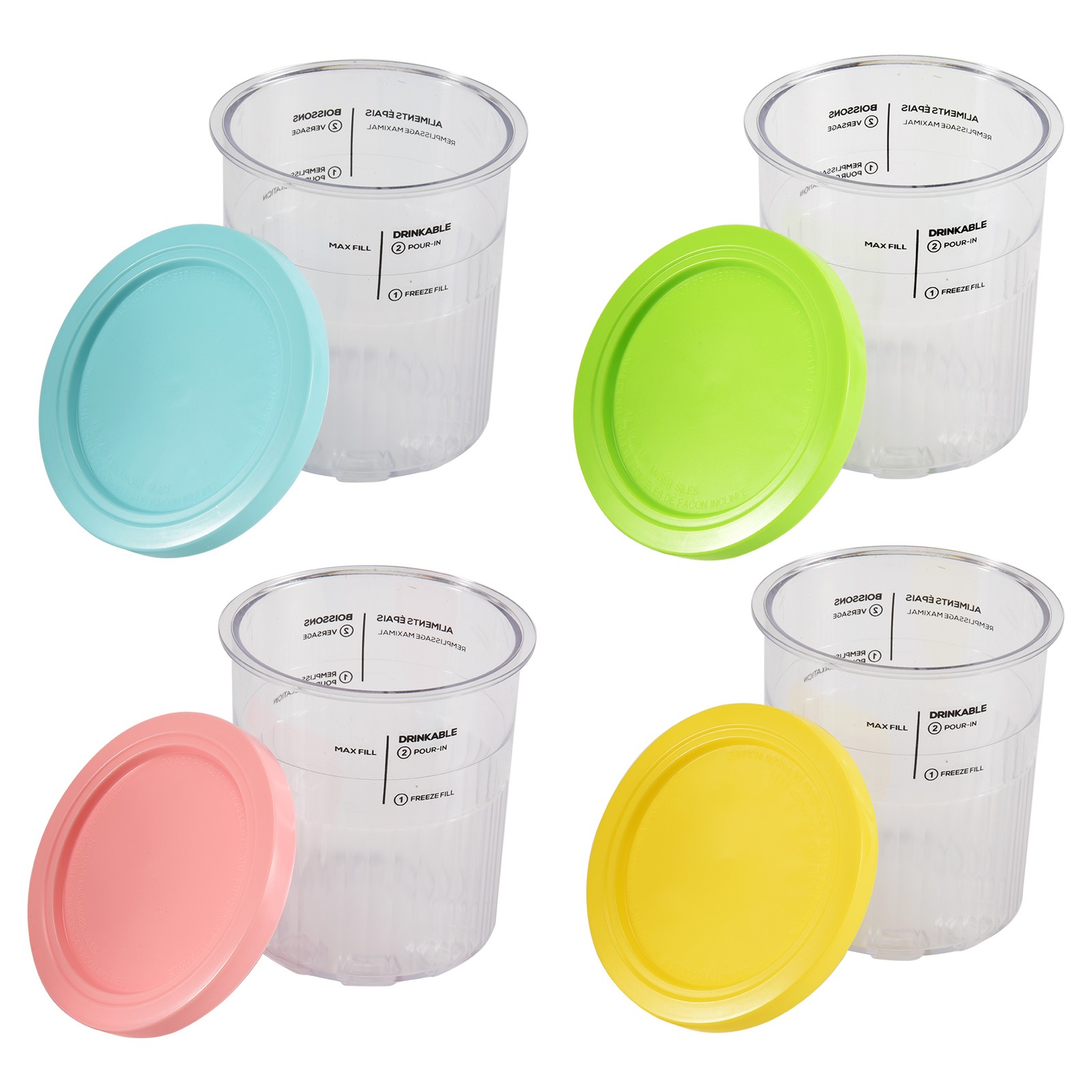 4PCS Ice Cream Pints and Lids for Creami NC500 NC501 Ice Cream3897