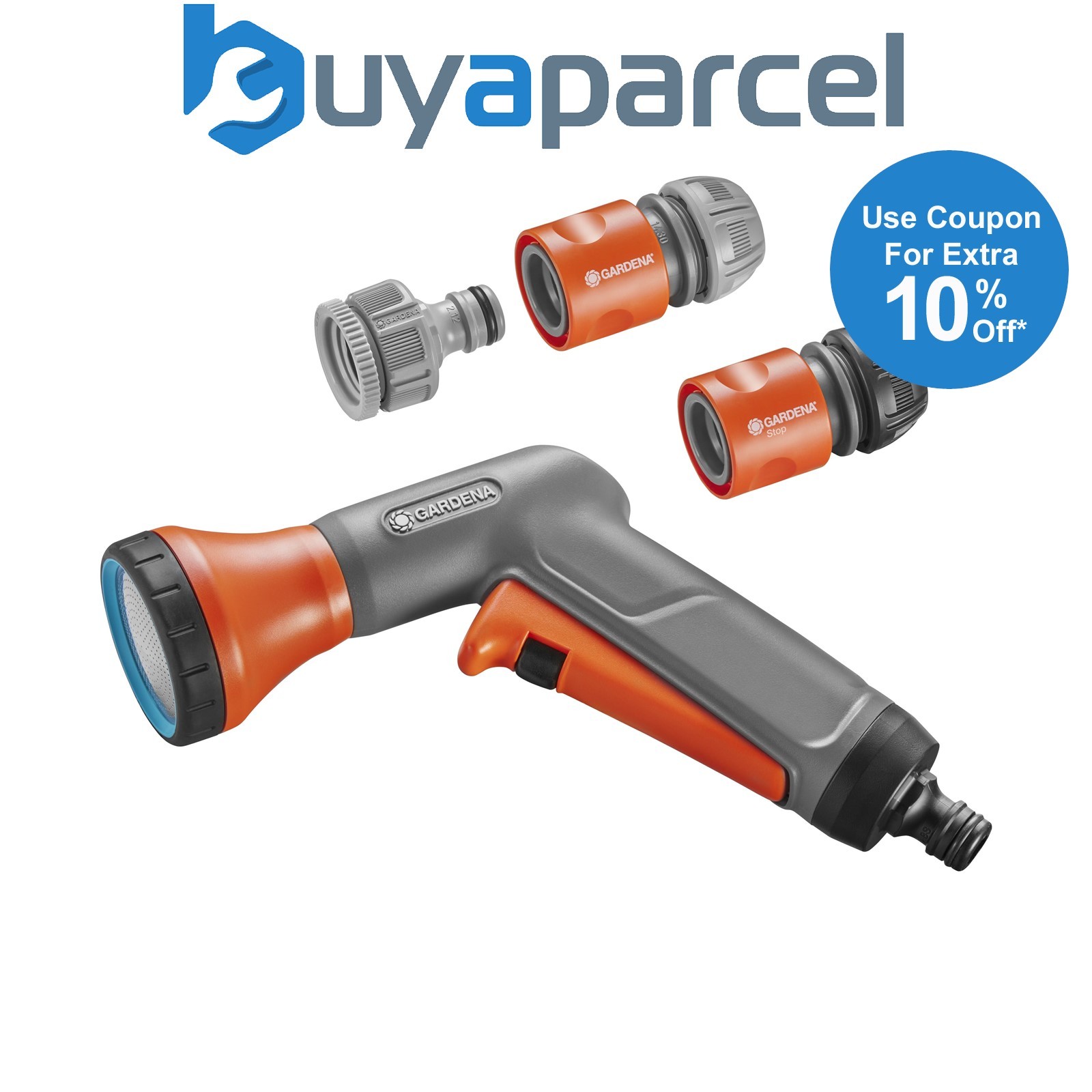 Gardena Watering Hose Spray Gun Starter Set Water Stop Connector Attachments