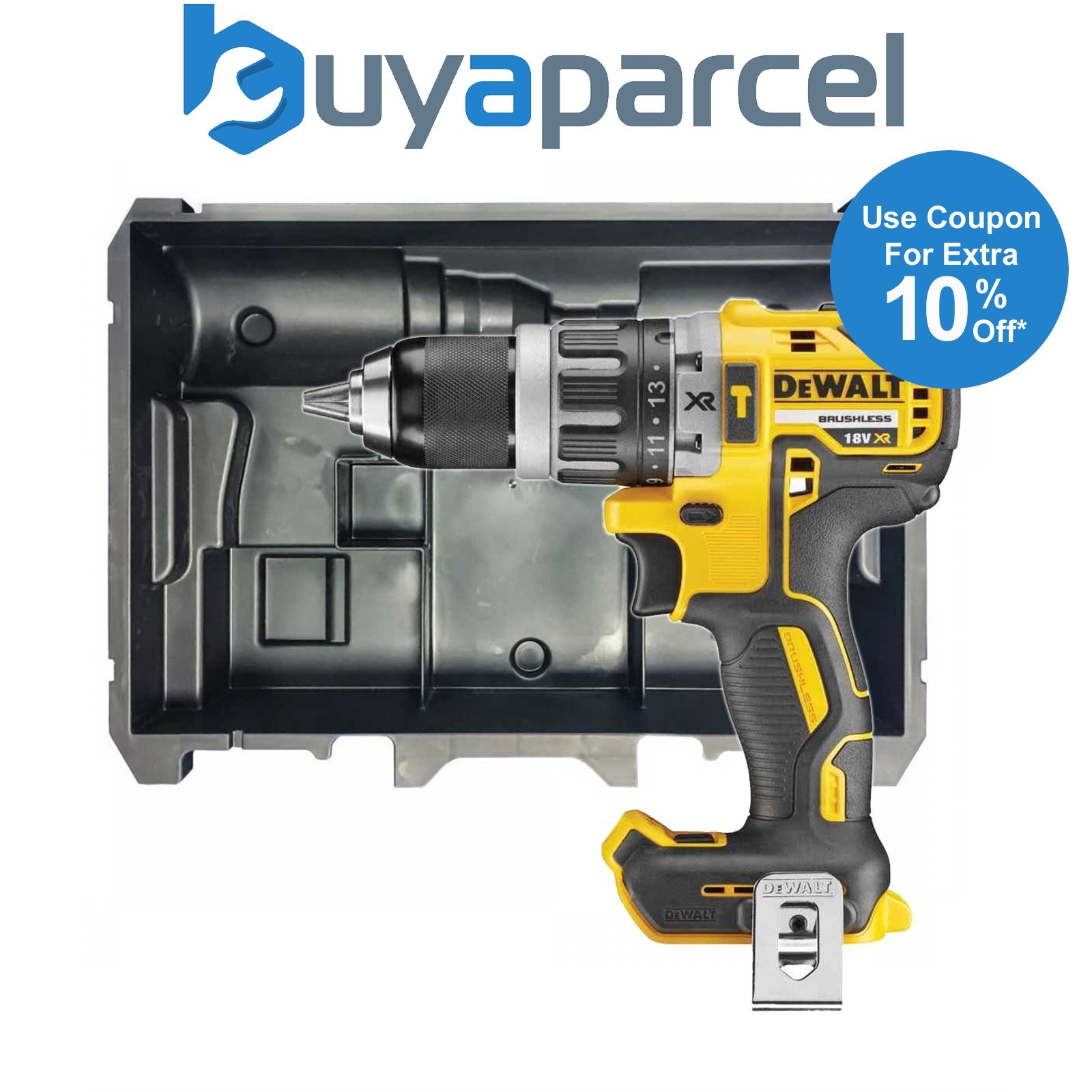 Dewalt DCD796N 18v XR Brushless Compact Combi Hammer Drill Bare + Tstak Inlay