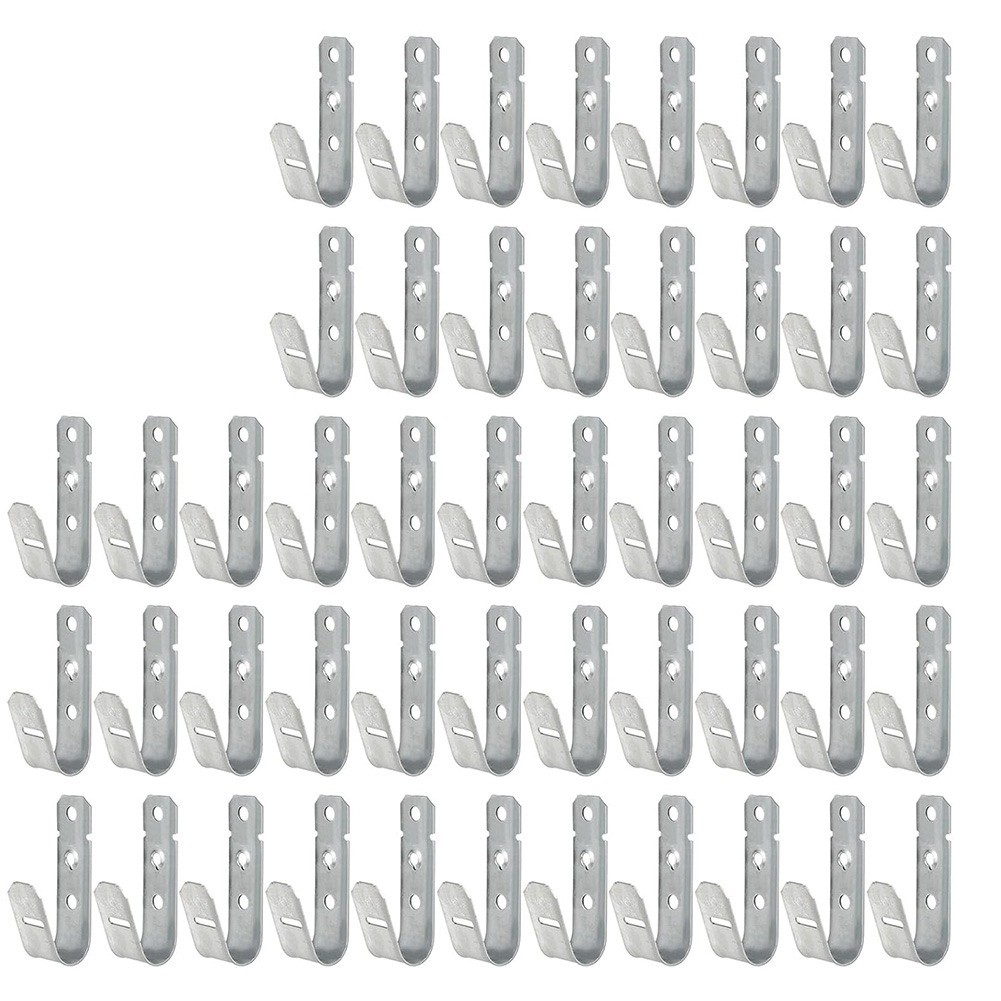 50 Pcs Cable Support J-Hook, 3/4 Inch Wall Mount Galvanized J-Hooks for8621