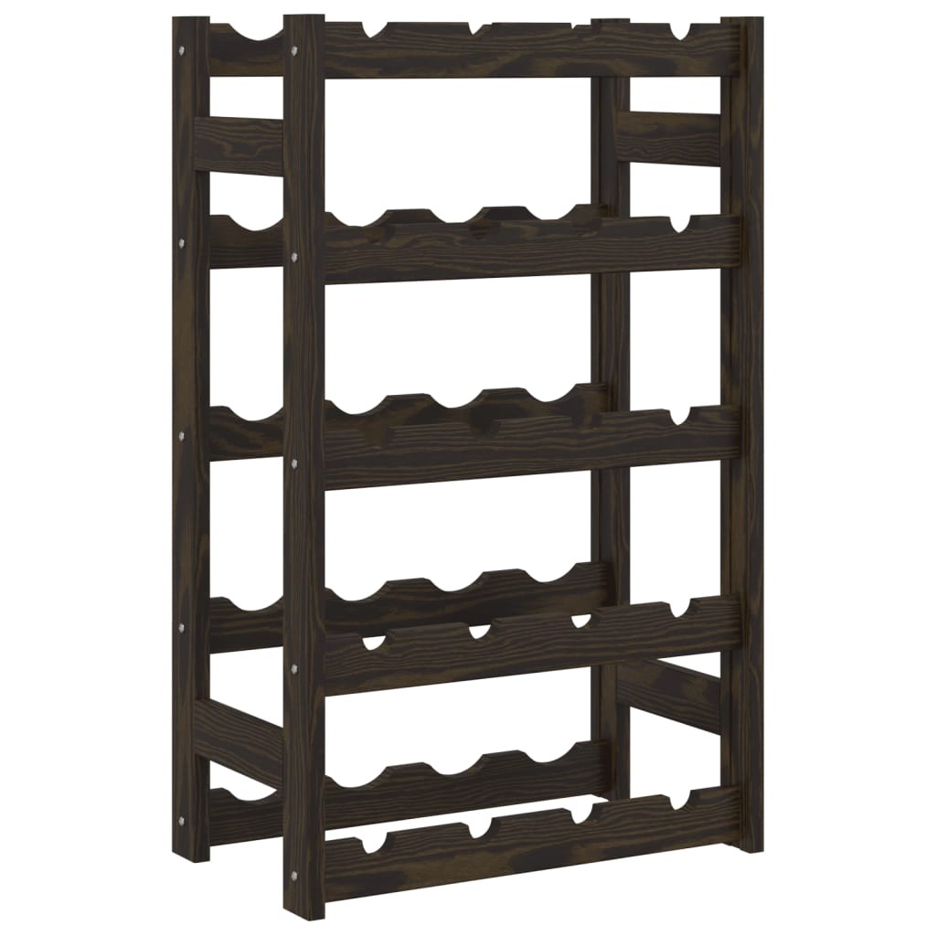Wine Rack for 20 Bottles Shelf Bottle Holder Black Solid Wood Pine vidaXL