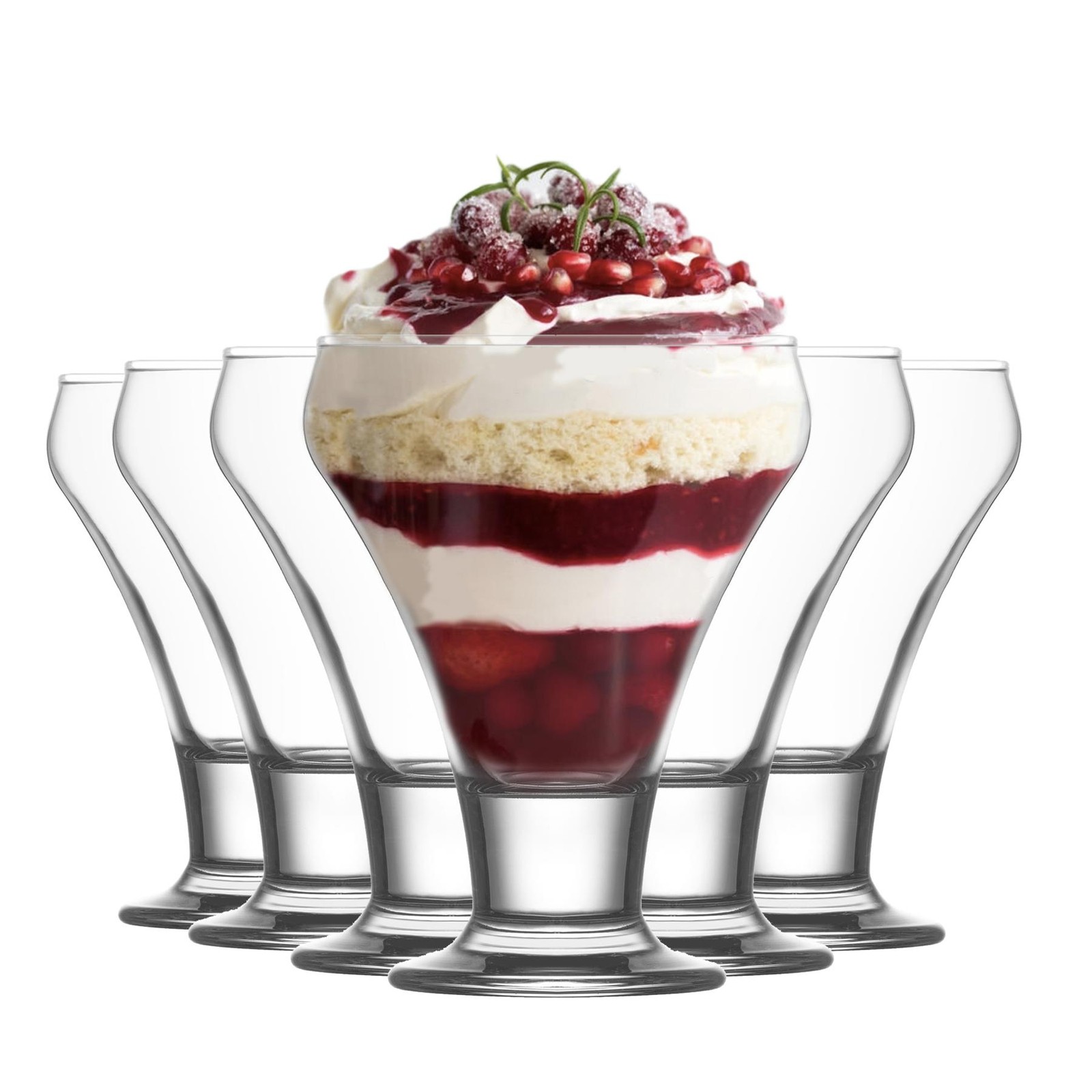 LAV 12x Frosty Ice Cream Bowls Dessert Serving Glasses 9cm Clear