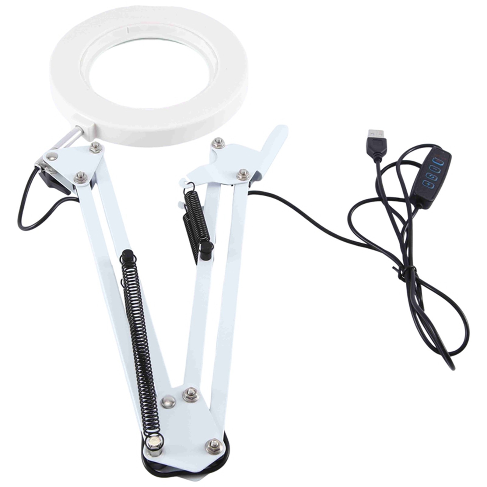 Magnifying Lamp Metal Swing Arm Magnifier Lamp-10 Levels Brightness,3 Color7550