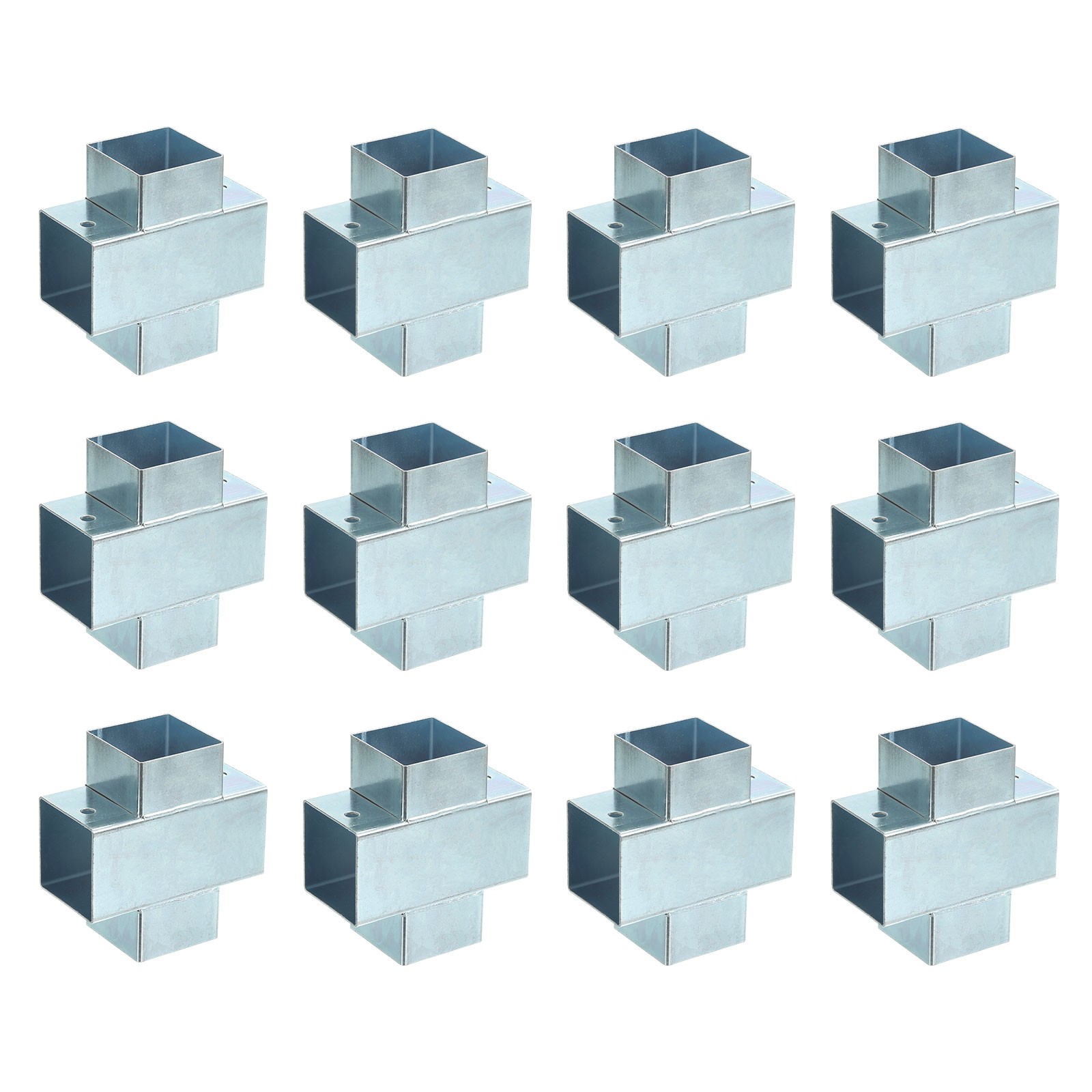 4-Way Gazebo Brackets Kit, Tube Cross Clamp for 1.6" x 1.6" Lumber (12 Pack)