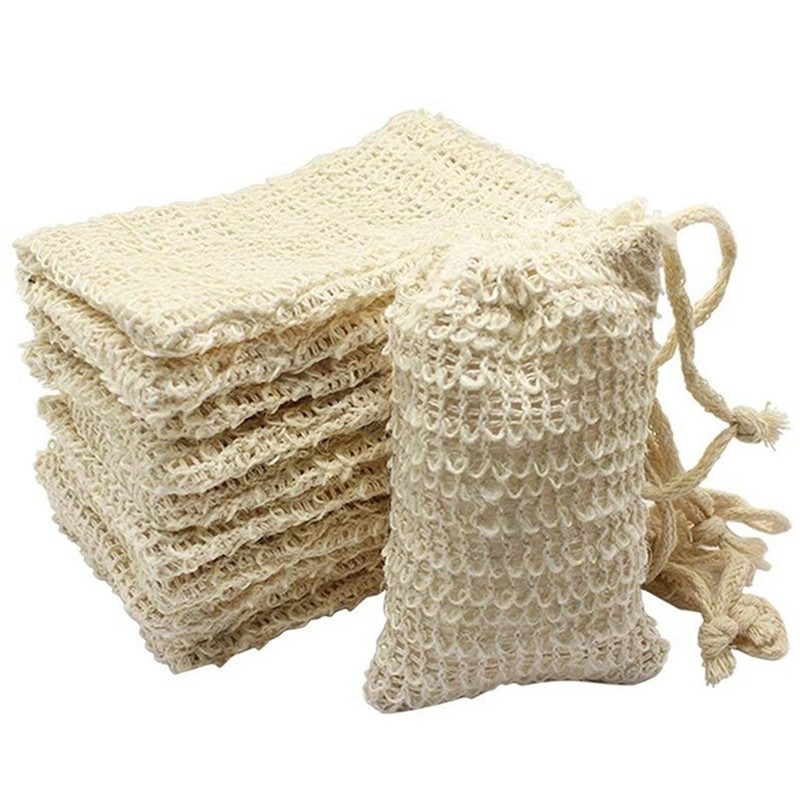 2X(30 Pcs Natural Sisal Soap Bag Exfoliating Soap Saver Pouch Holder K9G4)1492