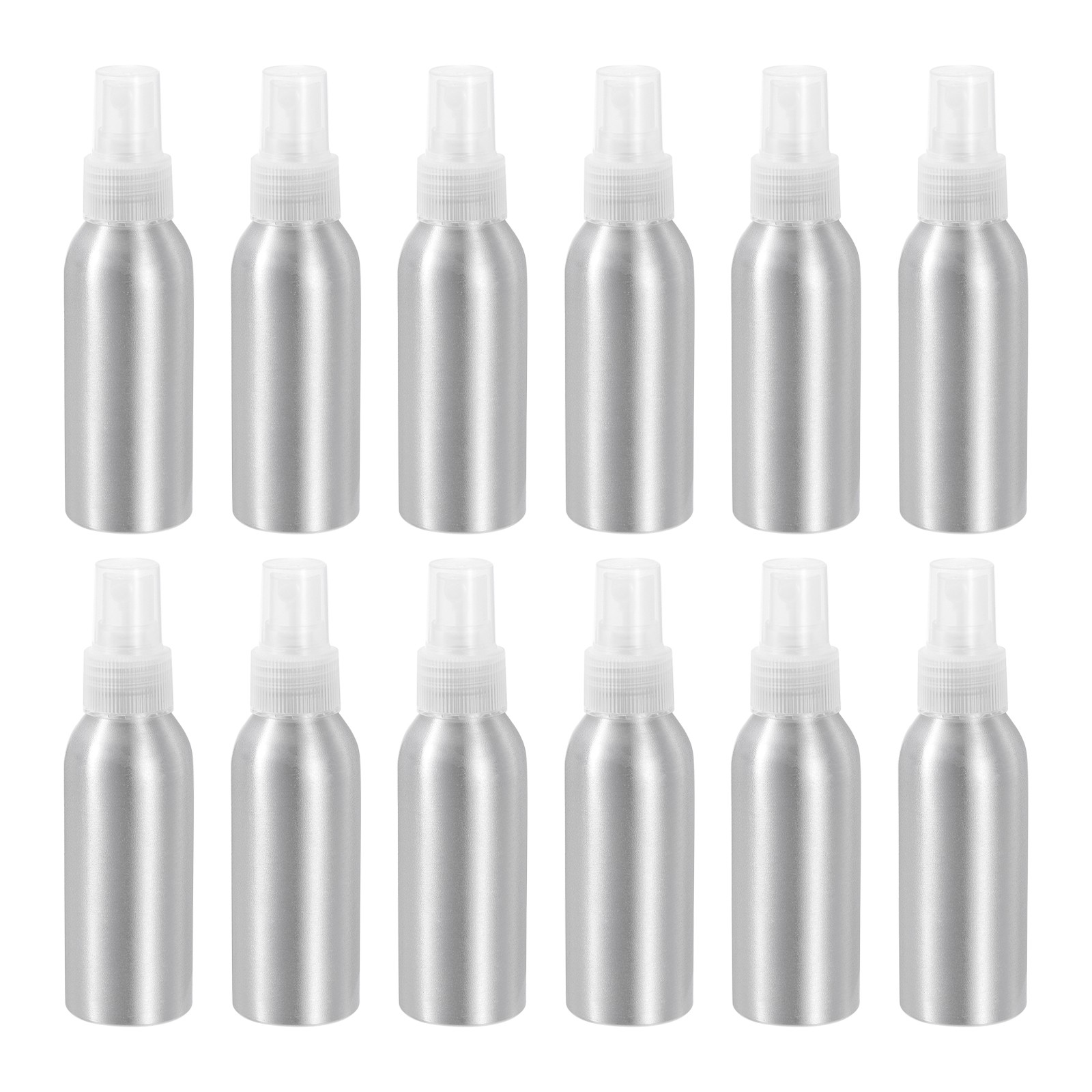 12pcs 100ml/3oz Aluminium Spray Bottle with Clear Fine Mist Sprayer