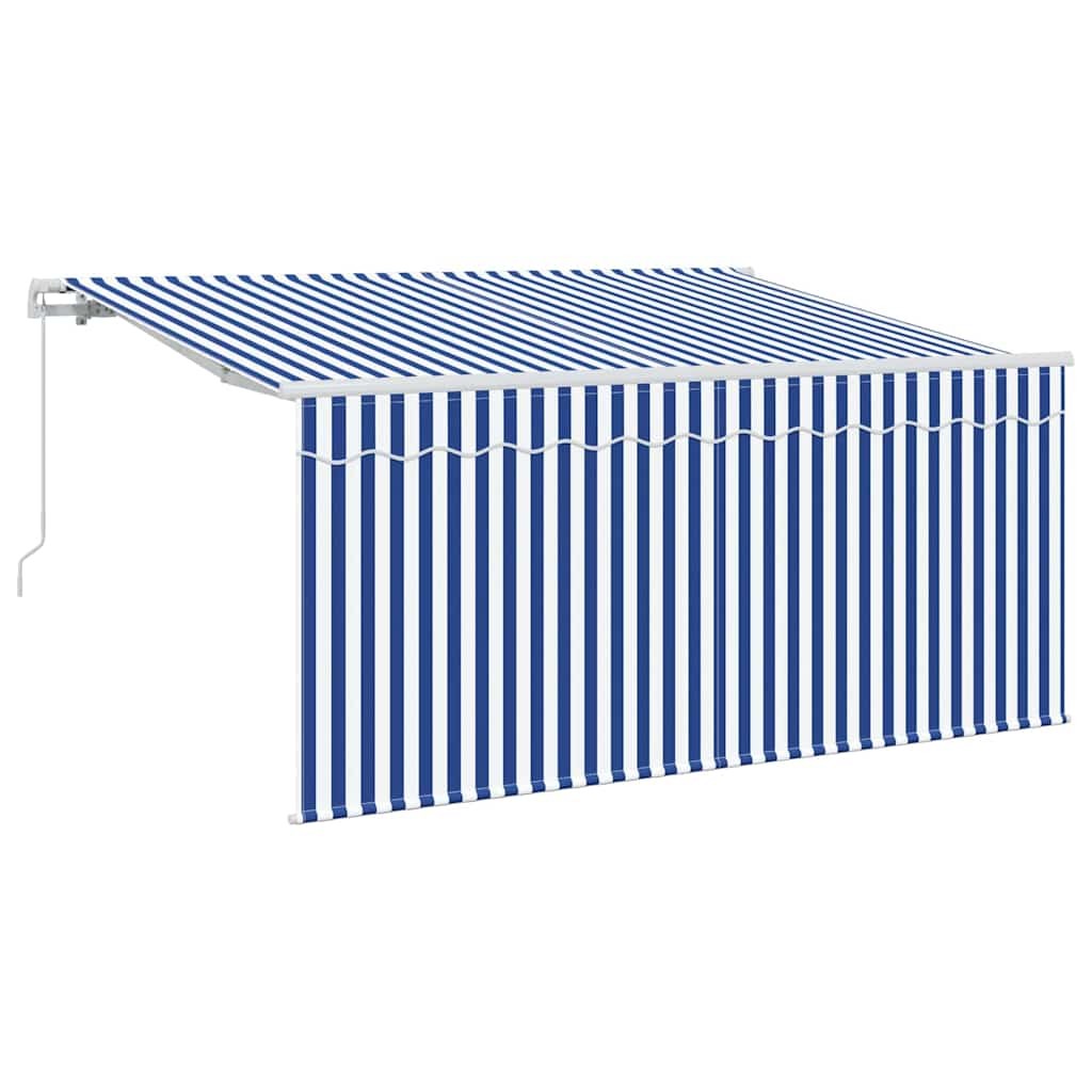vidaXL Retractable Awning Retractable Blue and White 300 x 200 cm, Garden and Te