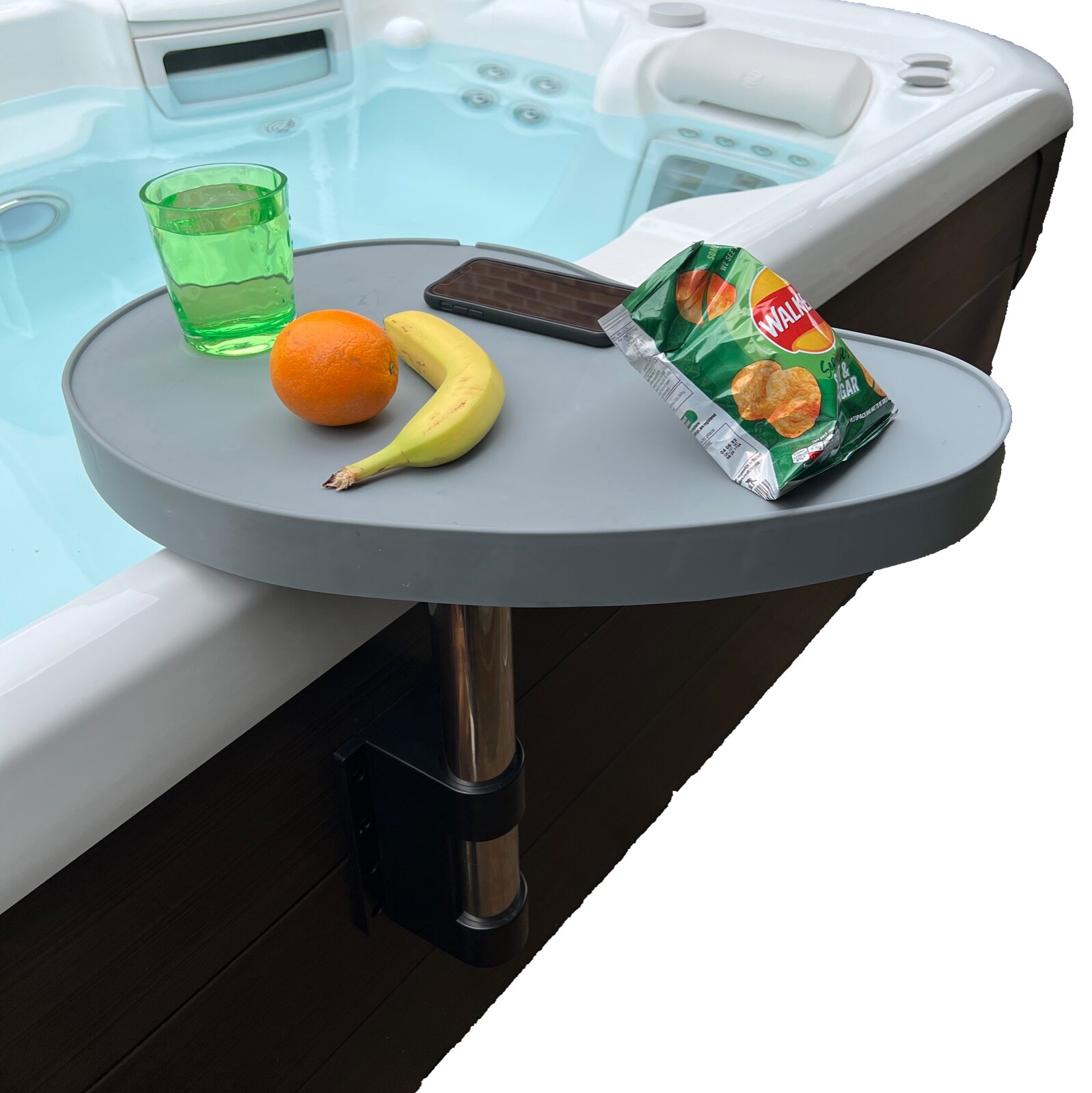 Happy Hot Tub Caddy Tray Table Spa Side Storage Drinks Food Accessories Tubs