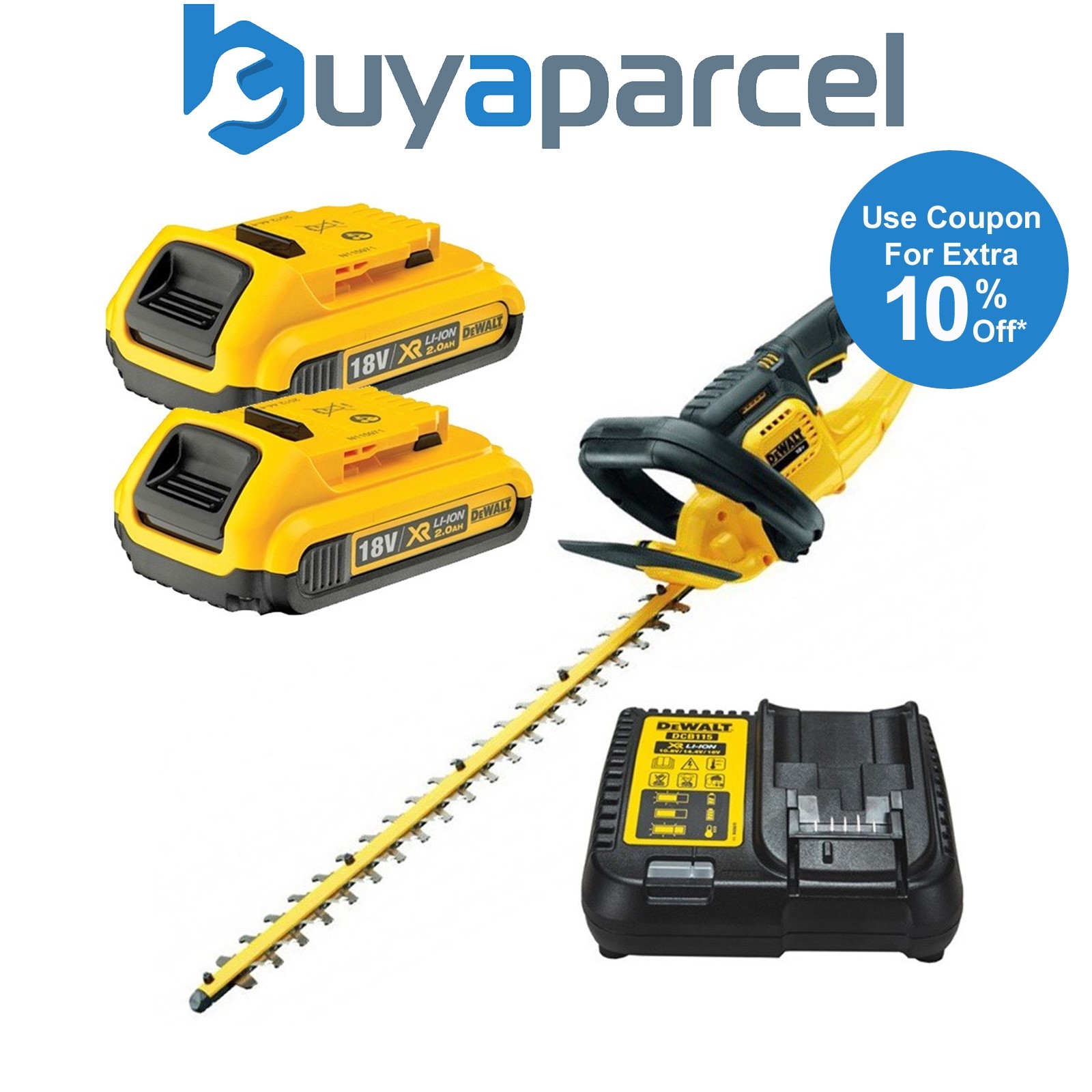 Dewalt DCM563D2 18v Cordless Hedge Trimmer Cutter + 2 x 2.0ah Battery & Charger