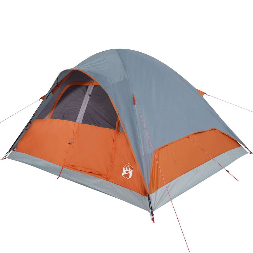 Family Tent Dome 6-Person Camping Orange Waterproof vidaXL
