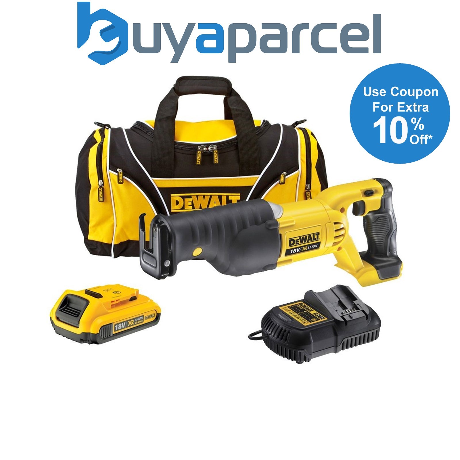 Dewalt DCS380D1 18v XR Reciprocating Sabre Saw Li-ion + 1 x 2.0ah, Charger + Bag