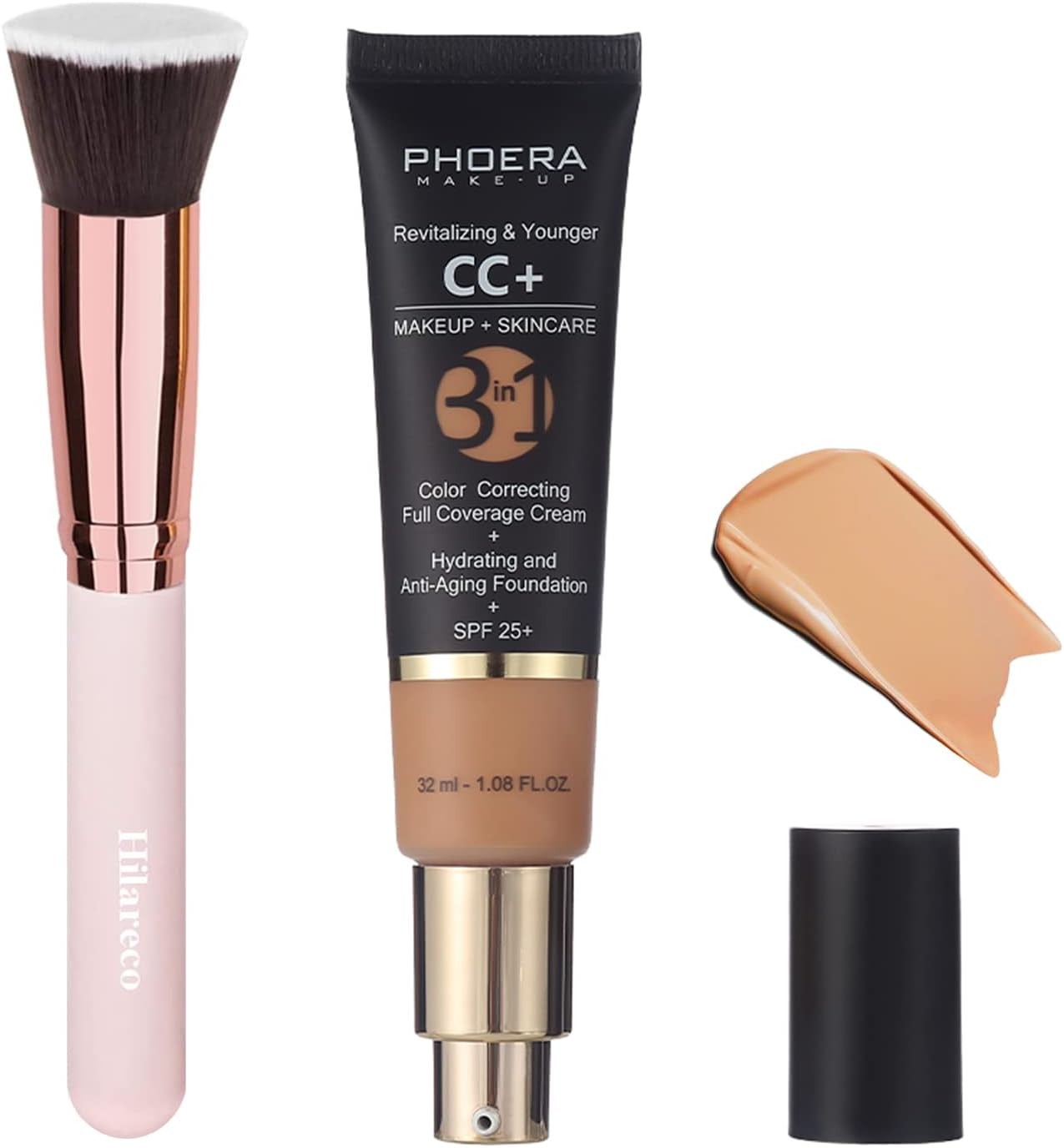 PHOERA CC+ Cream,Full Coverage Foundation，Color Correcting Cream,Anti Aging H