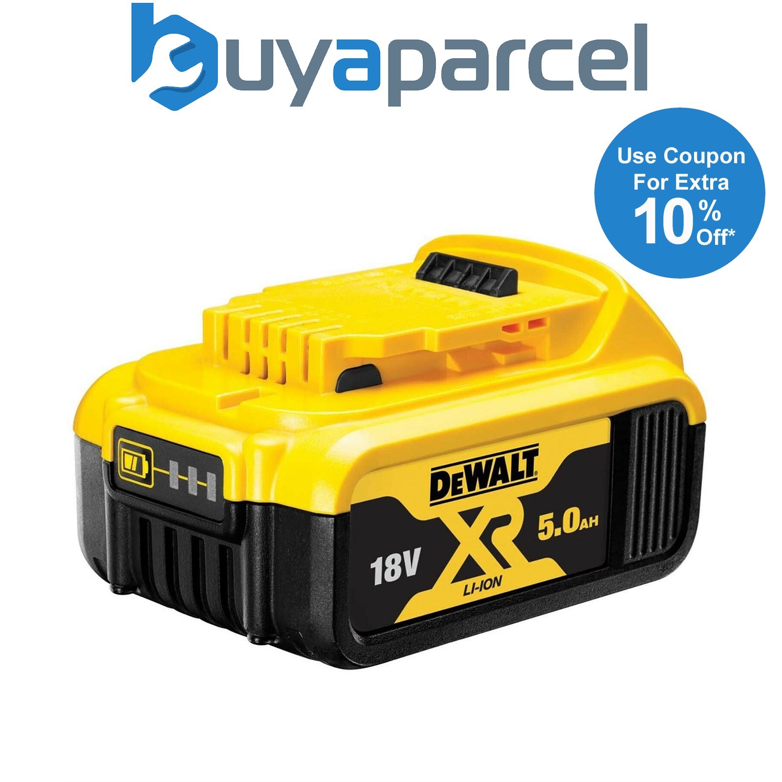 DeWalt DCB184 18v 5.0Ah Li-Ion Battery XR Range Lithium - LED Charge Indicator