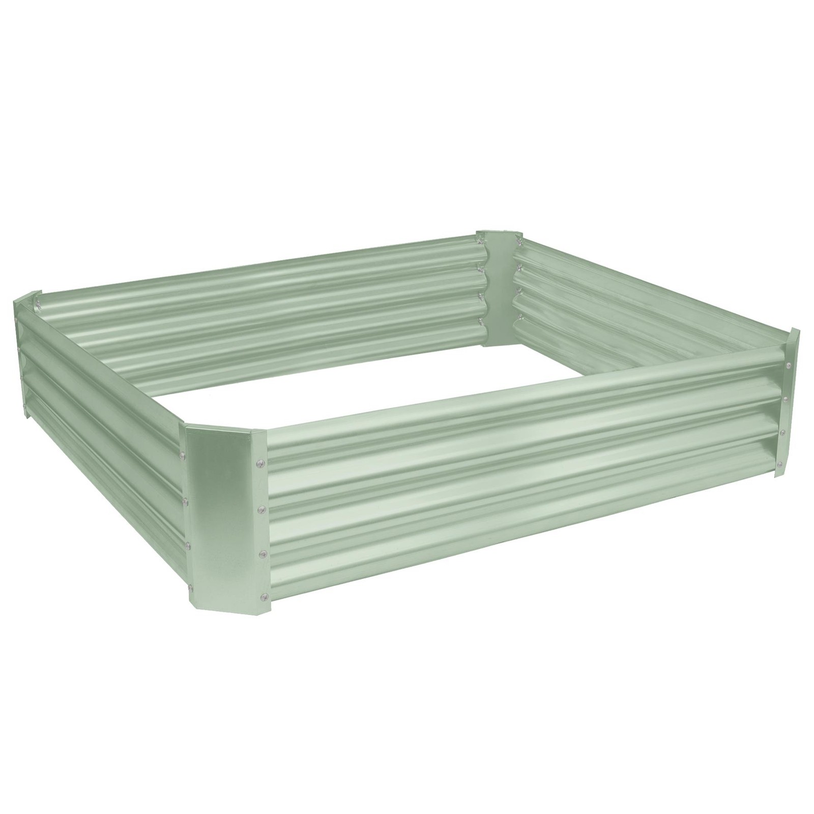 1x Green 120cm x 120cm Square Galvanised Steel Raised Garden Bed Planter Box