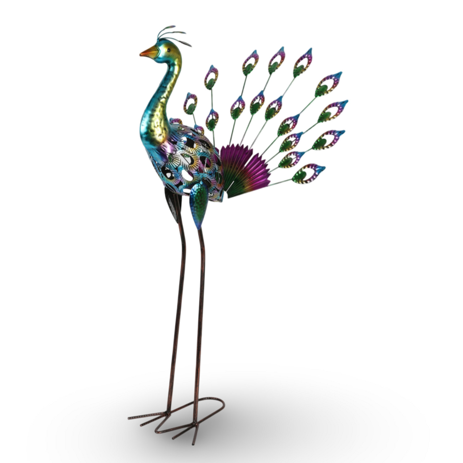 XXL Metal Decorative Figure Peacock 86Cm Sculpture Garden Decoration