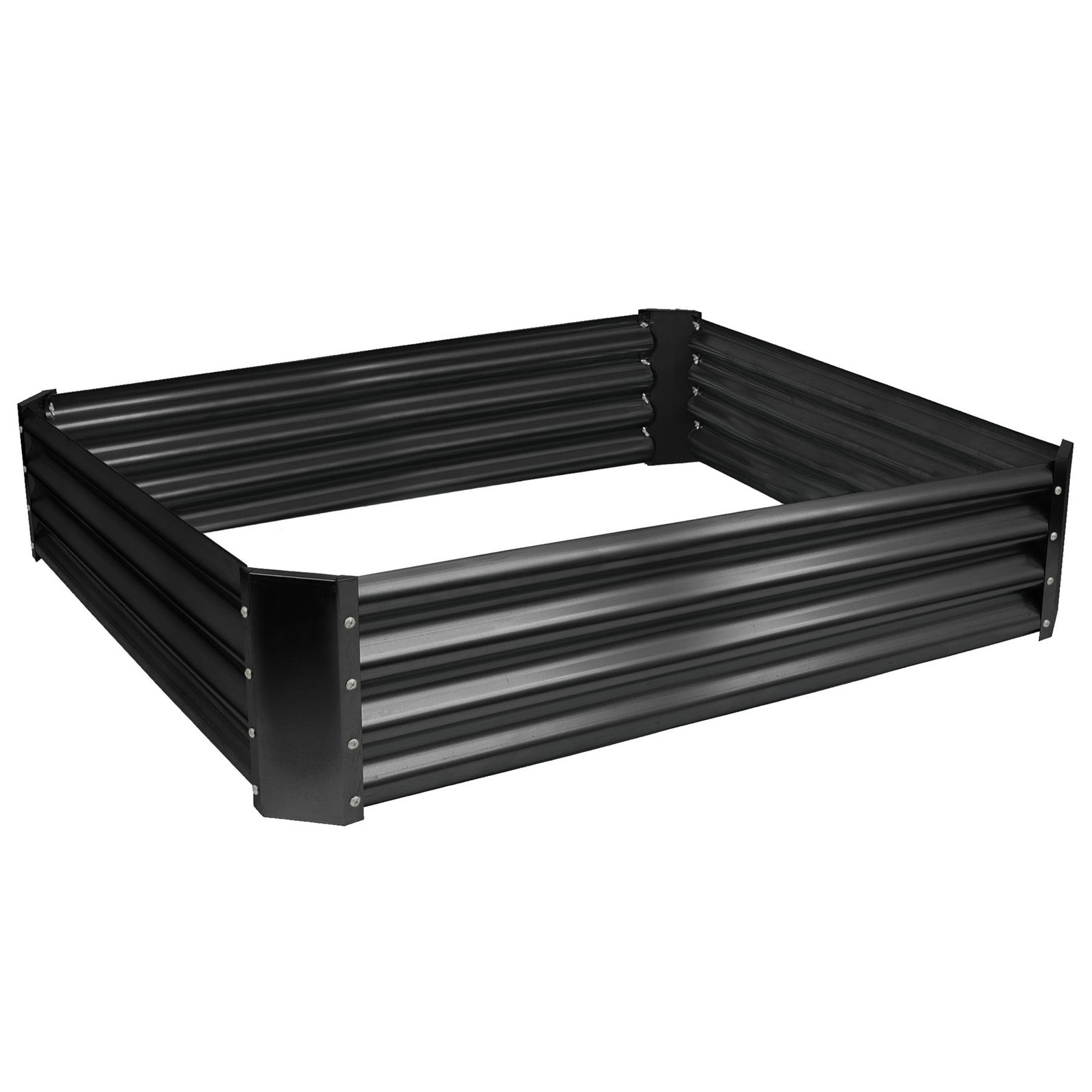 1x Anthracite 120cm x 120cm Square Galvanised Steel Raised Garden Bed Planter