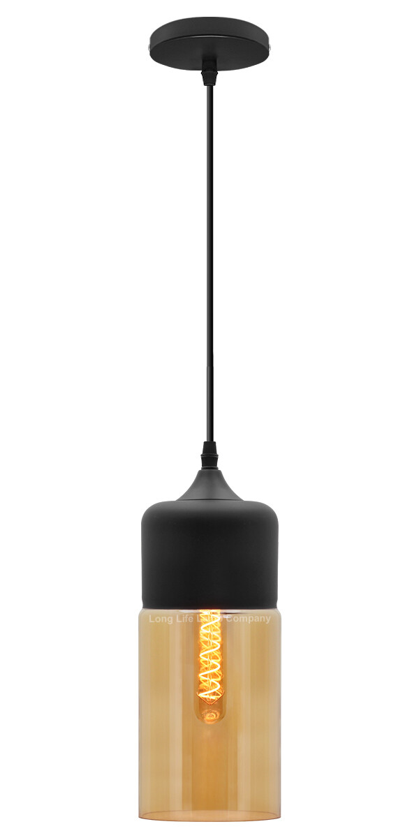 Vintage Smoked Gold Glass Shade Pendant Ceiling Pub Diner Home Chandelier H3001