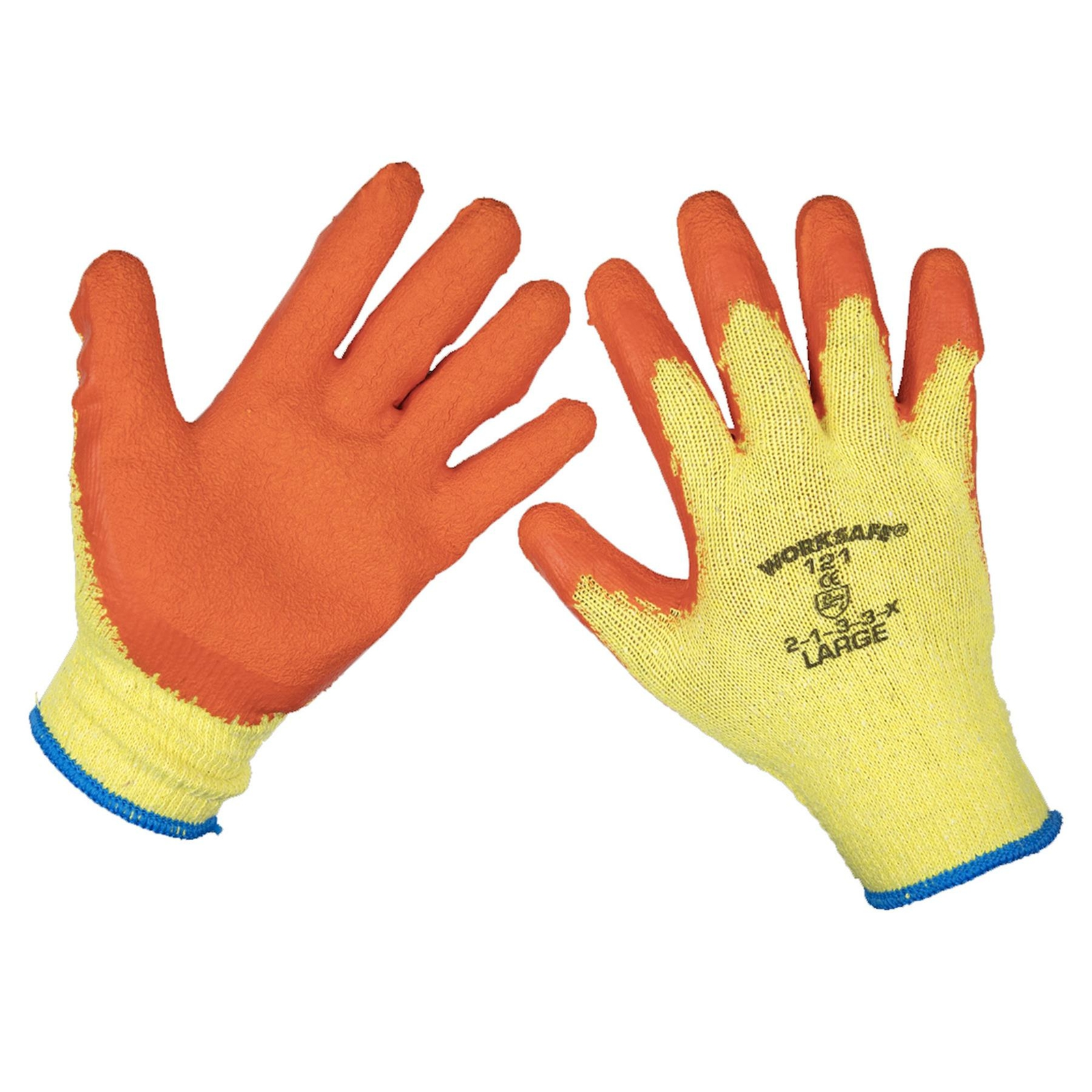 Sealey Super Grip Knitted Gloves Latex Palm Large Use in Wet & Dry 120 Pairs