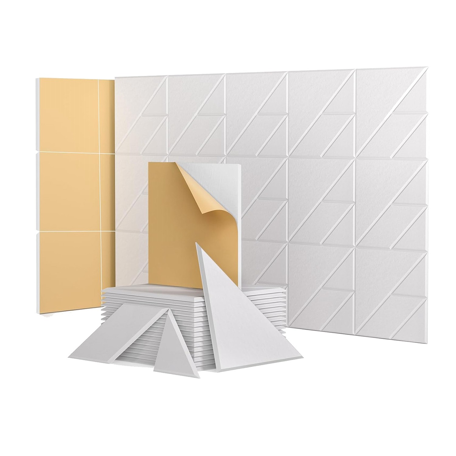 12 Pack Soundproof Wall Panels, 12x12x0.4Inch Self-Adhesive Sound Proof1831
