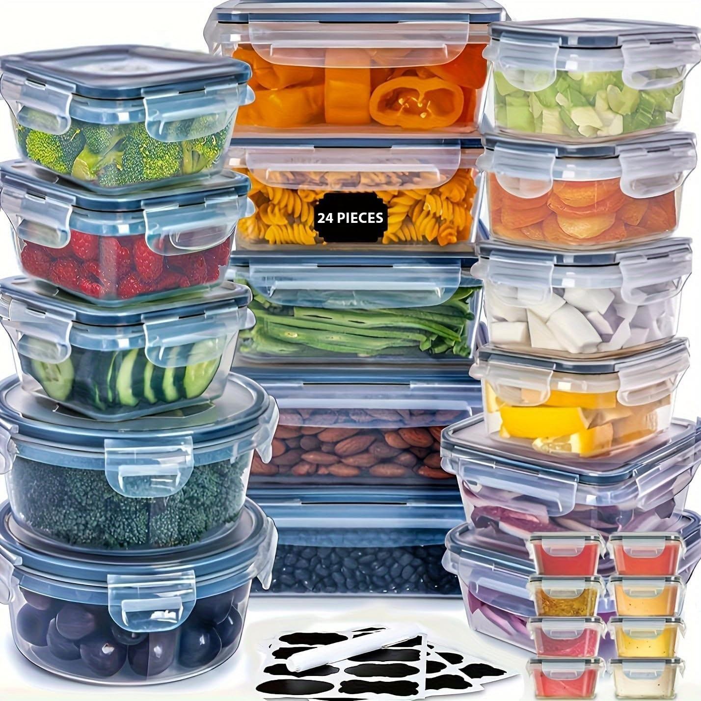 24pk Airtight Food Storage Containers with Lids - BPA Free Meal Prep Organiser