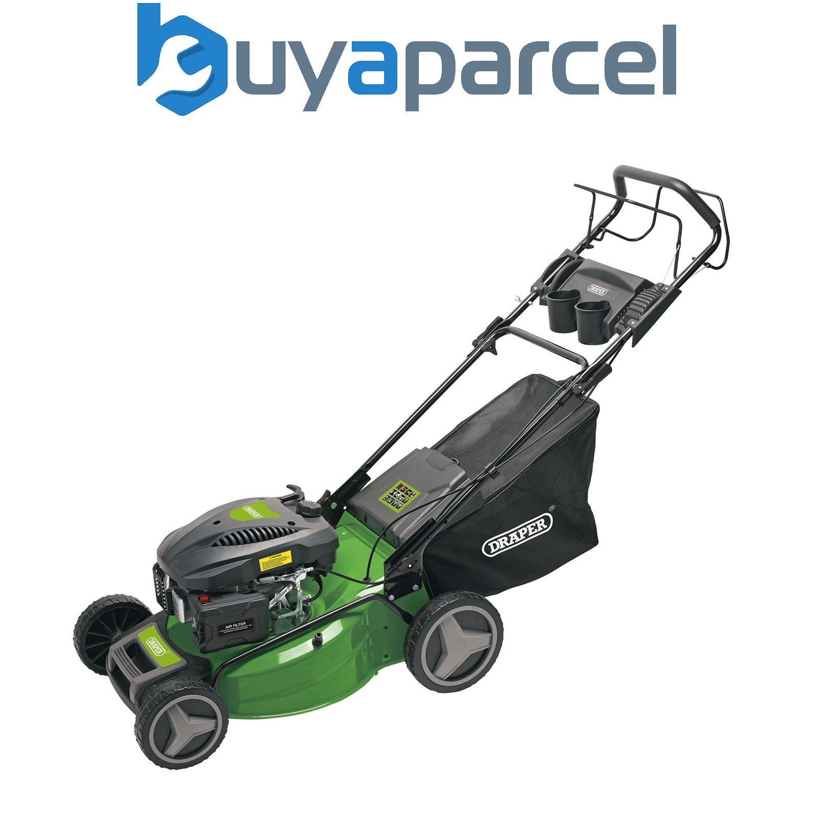 Draper 08673 Self-Propelled Petrol Lawn Mower with Mulching, 510mm, 173cc/4.4HP