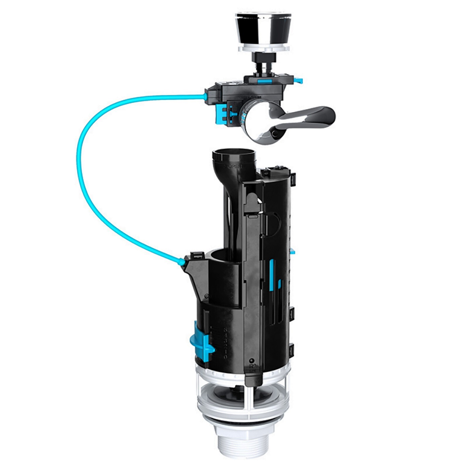 Dual Flush Toilet Valve UNIVERSAL 1.5" 2" Cistern Push Button Lever Handle Kit