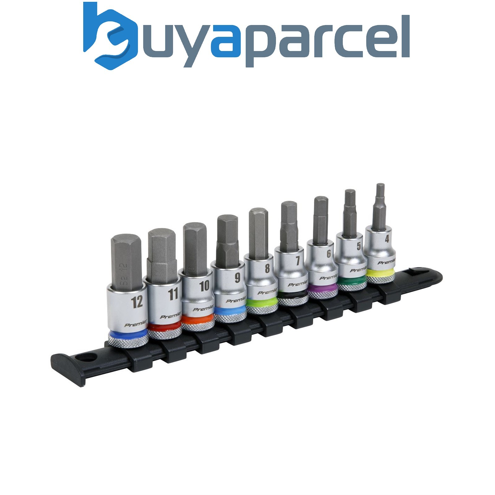 Sealey AK6250 Premier Platinum Hex Socket Bit Set 3/8"Sq Drive 9pc