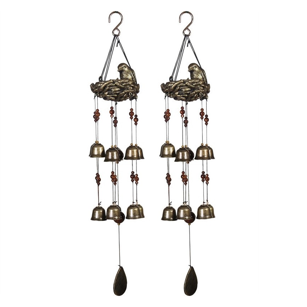1PCS Bird Nest Wind Chimes, Wind Chime with 12 Pieces Bronze Bells for4162