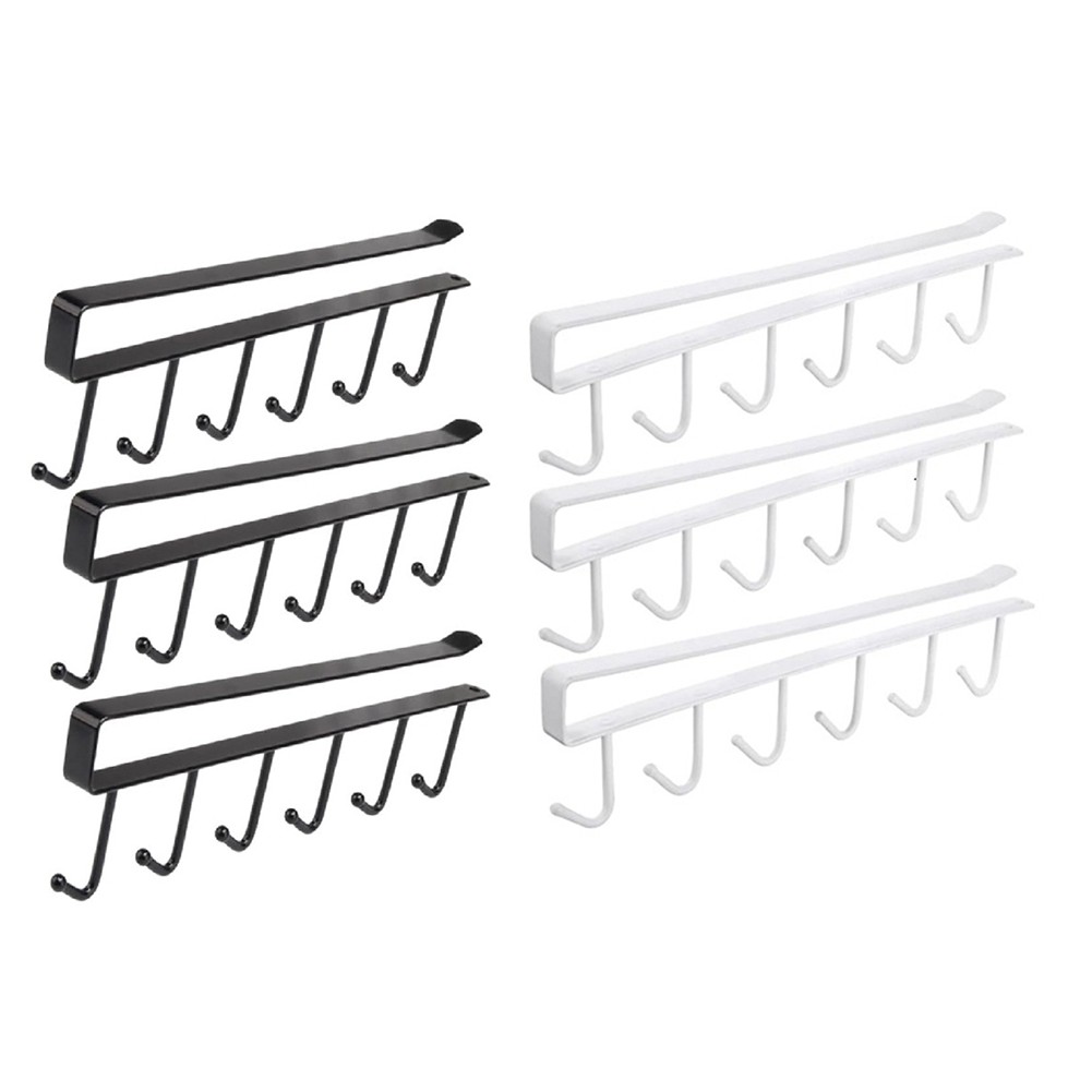 Shelf Cup Holder Cup Hook, Under Cabinet Storage Rack Space Saving Coffee3243