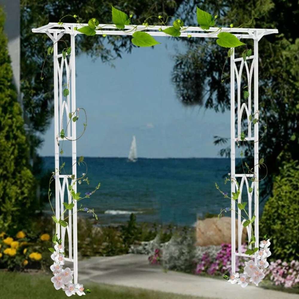 Garden Wedding Arch Outdoor Climbing Plants Trellis Patio Ornament Metal Archway
