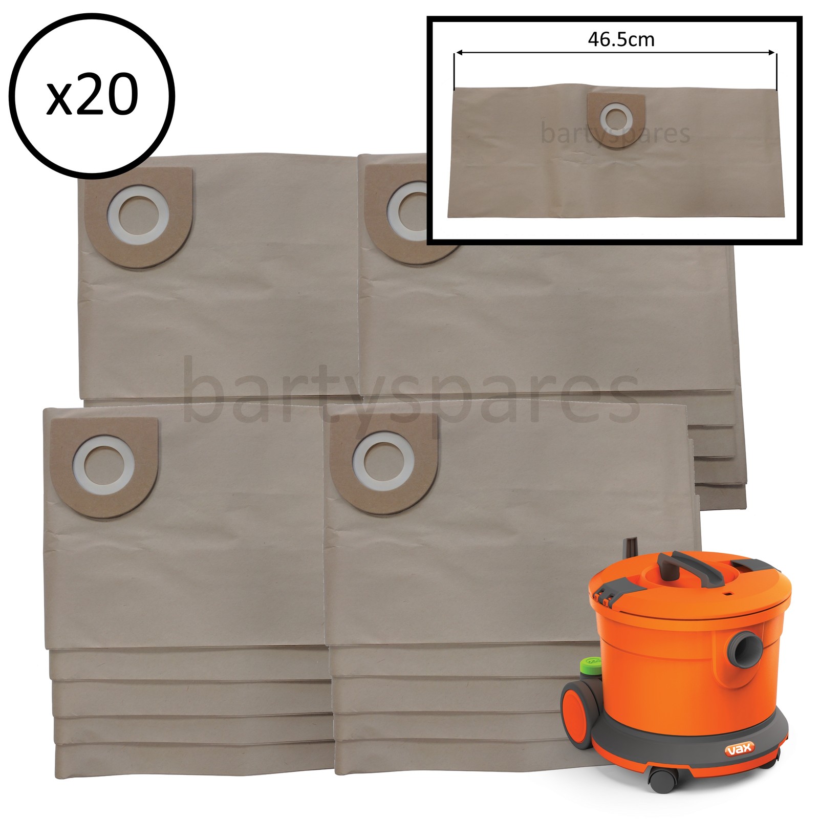 20 Large capacity Dust Bags For Vax VCC-08 Commercial Vacuum Cleaner hoover