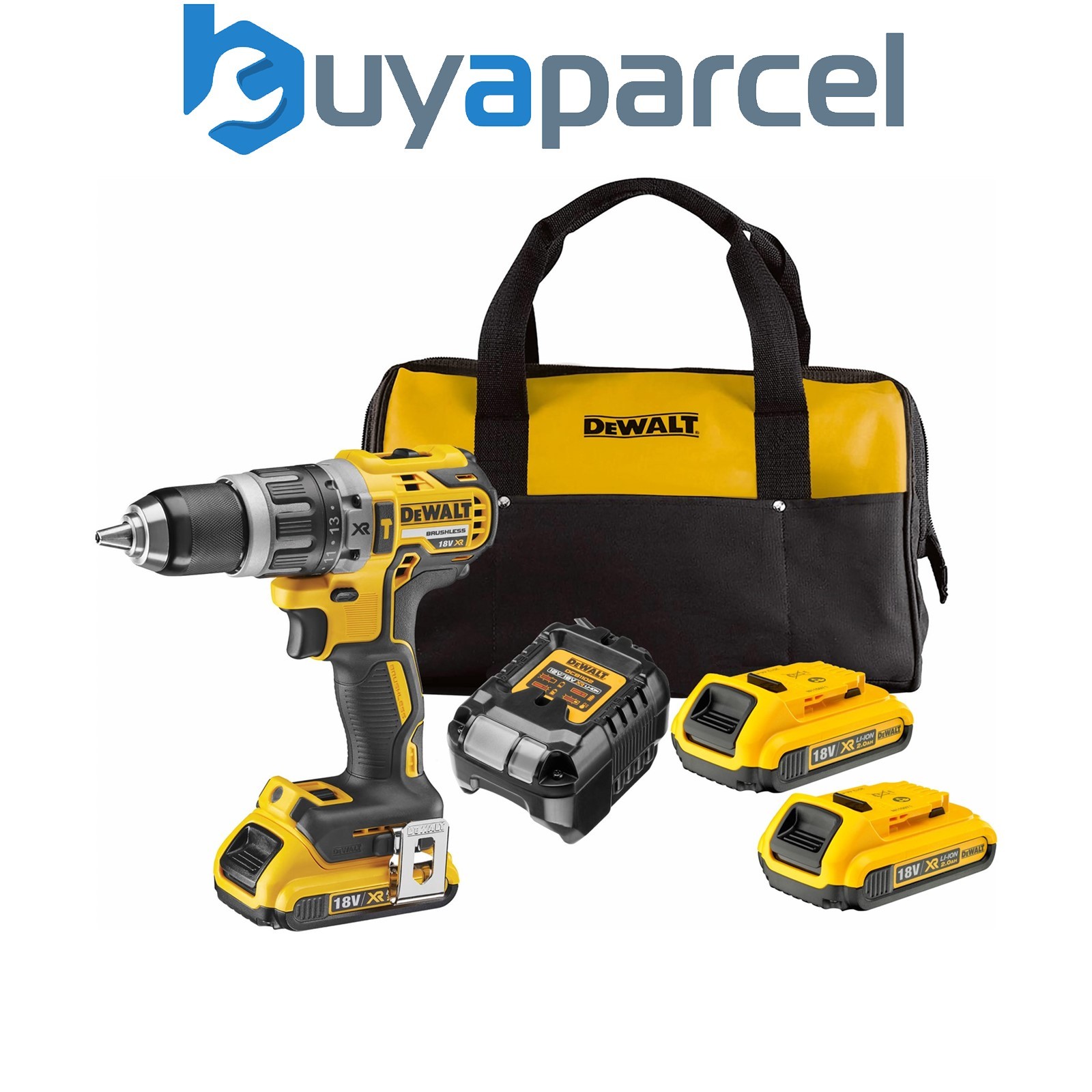 Dewalt DCD796D2 18v XR Brushless Compact Combi Hammer Drill + Bag - 2 x 2.0ah
