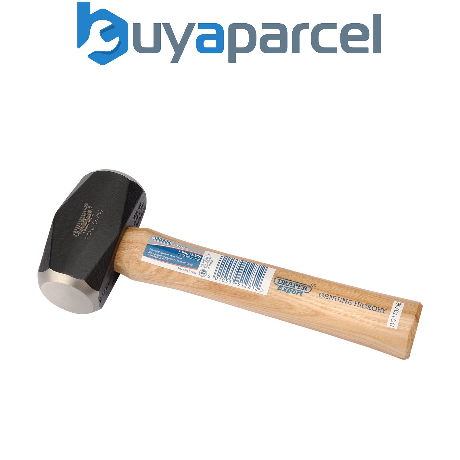 Draper 51281 Draper Expert Club Hammer with Hickory Shaft, 1kg/2.2lb