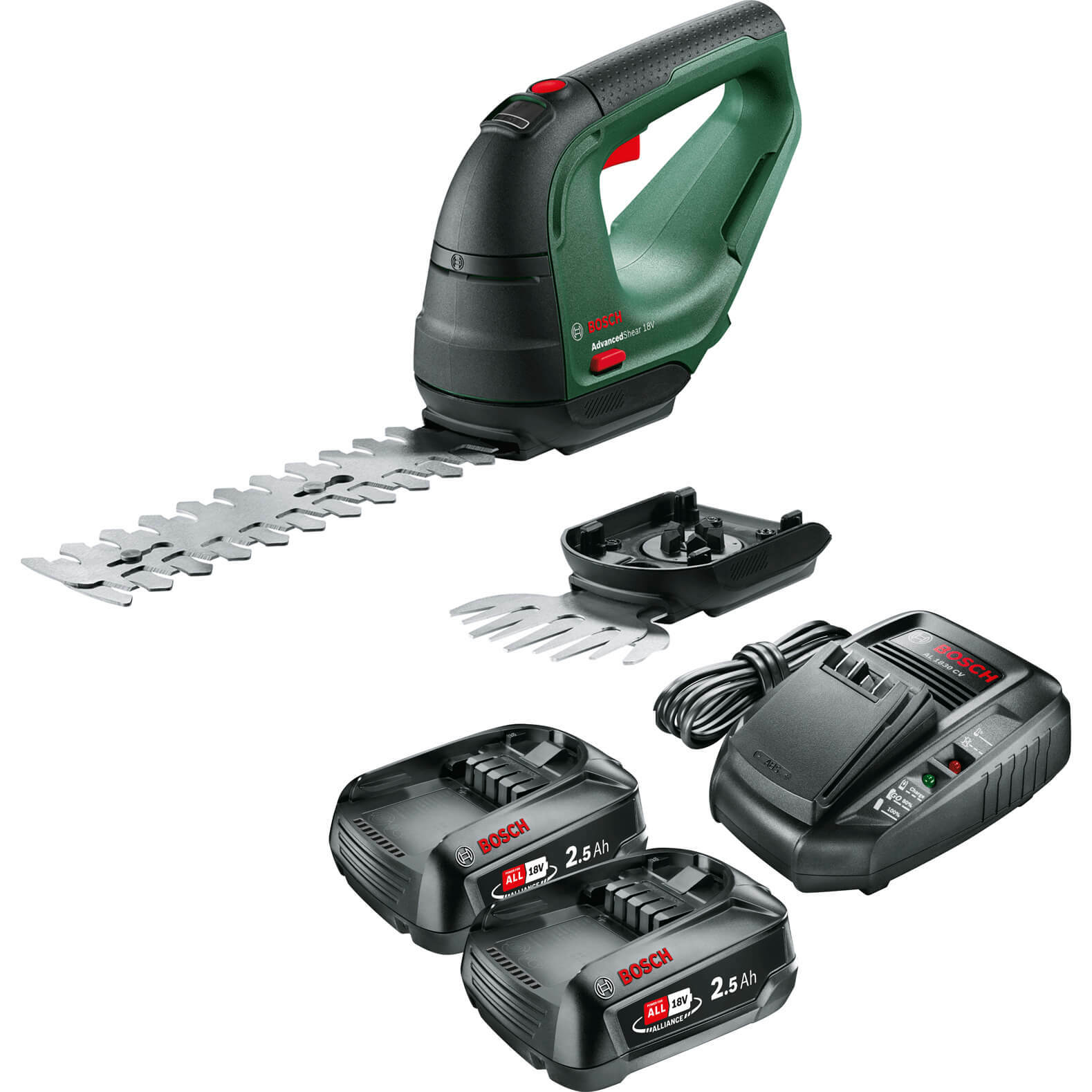 Bosch ADVANCEDSHEAR P4A 18v Cordless Grass and Shrub Shears 2 x 2ah Li-ion