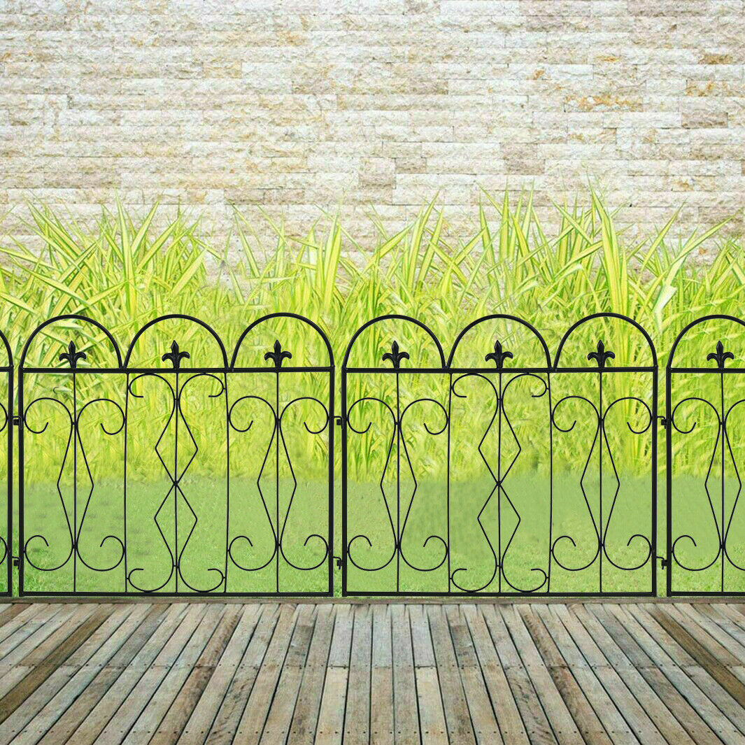 5x Garden Fence 70 x 61 cm Metal Border Lawn Edging Beds Path Tall Fencing Panel