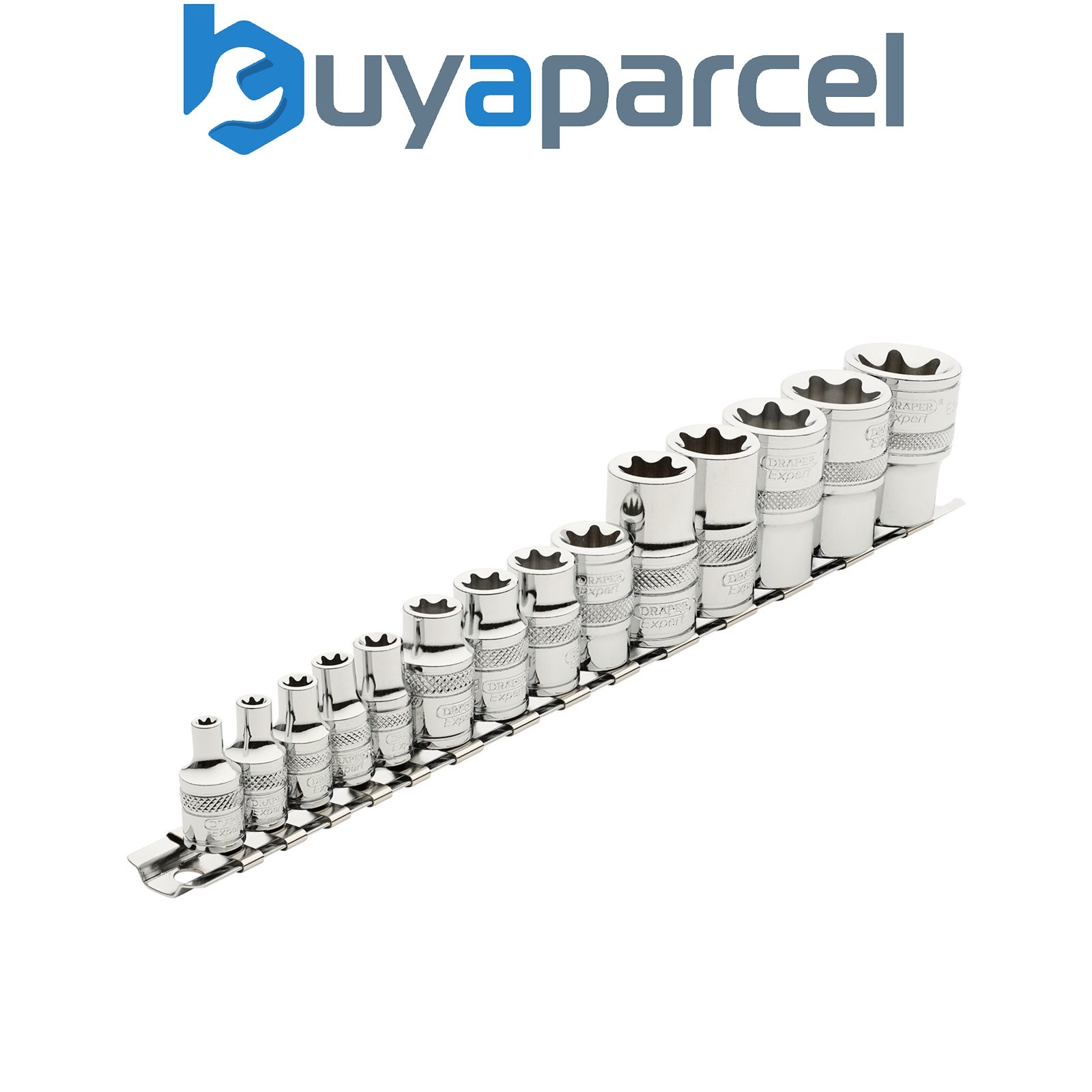 Draper 34415 Draper Expert TX-STAR Socket Set, 1/4", 3/8" & 1/2" Sq. Dr. (14 Pie