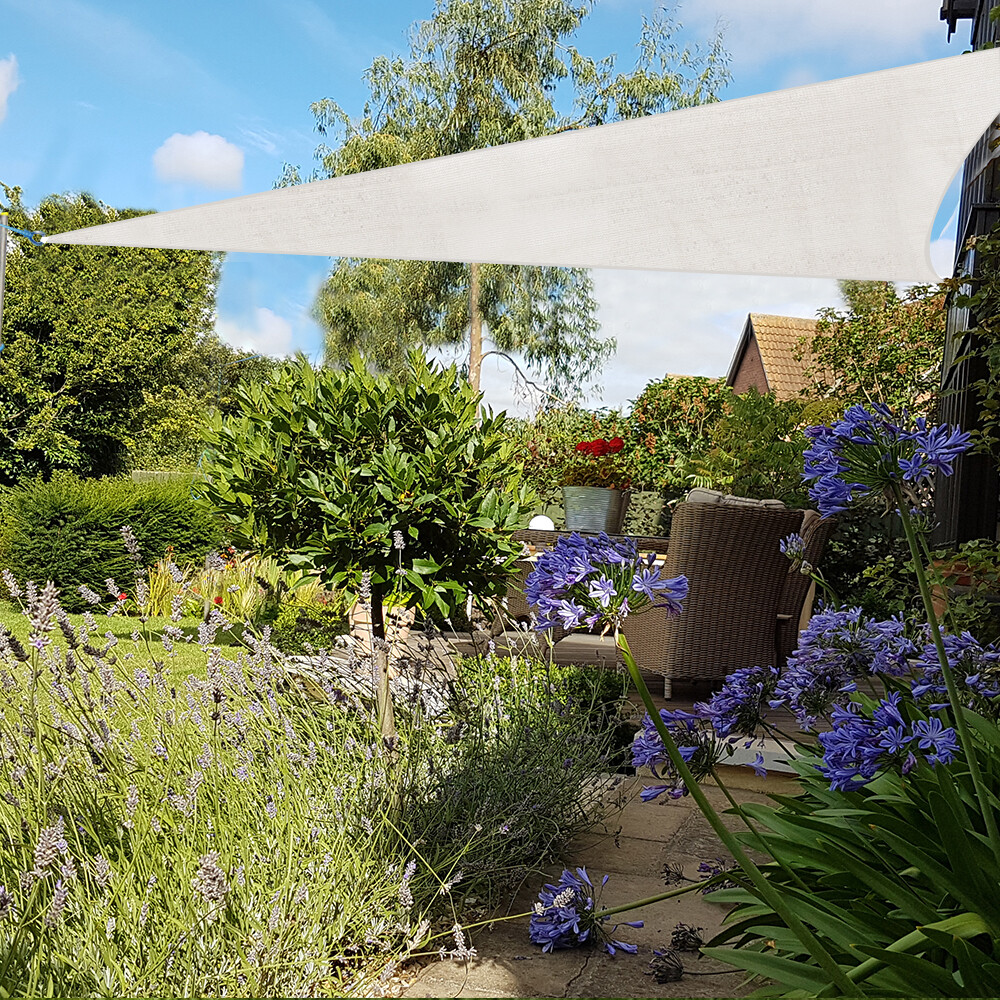 3.6m Sun Shade Sail Garden Canopy Awning Screen 90% UV Block Triangle White