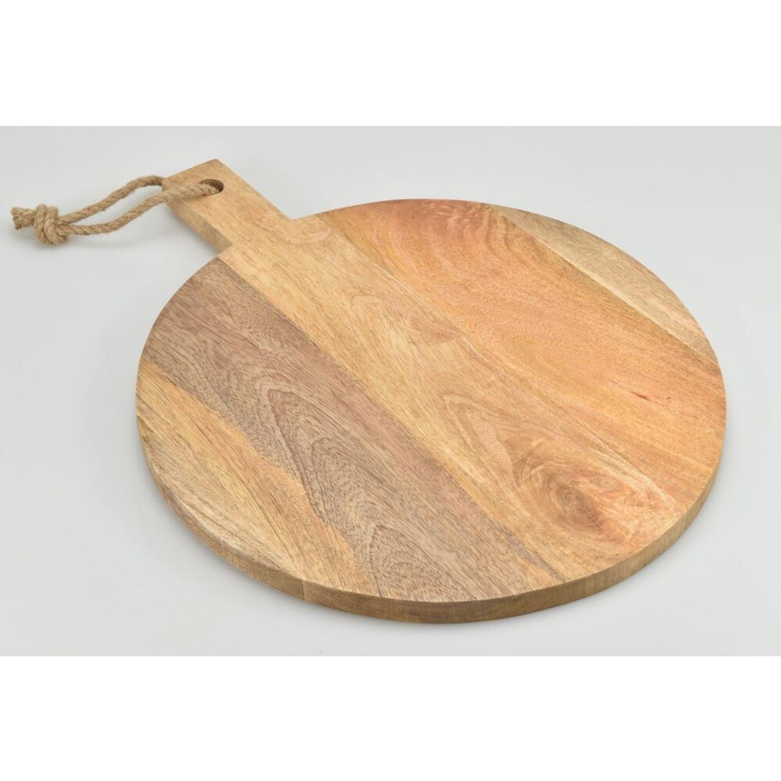 4X Buri Serving Boards Tray Round Wood Handle Cutting Kitchen Cooking Food