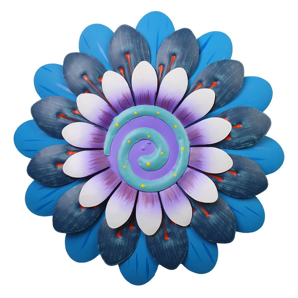 2X( Outdoor Metal Flower Wall Art Garden Decor Cute Flowers Decorations9384