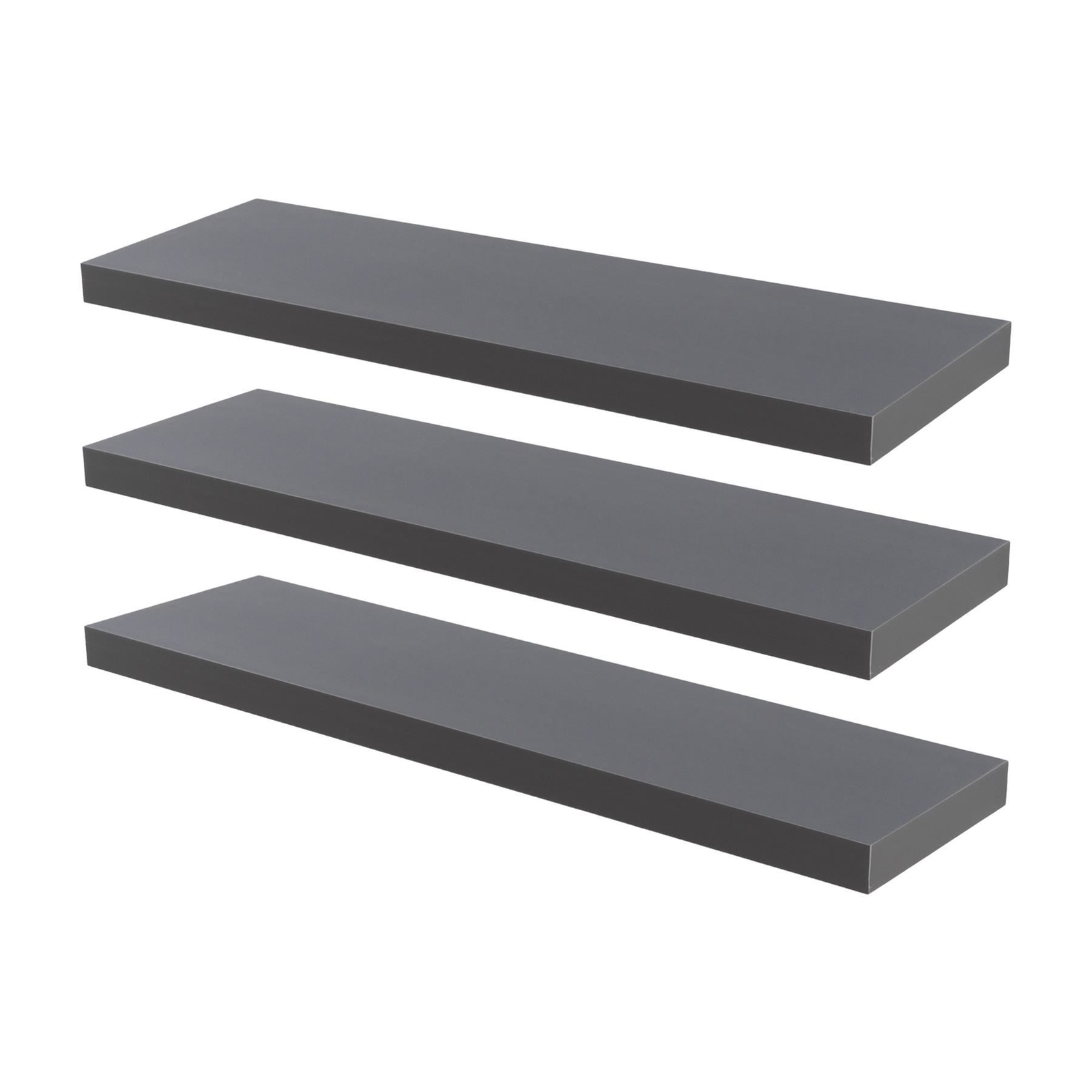 3x Modern Floating Shelves Wall Mounted Living Room Bedroom Storage 80cm Grey