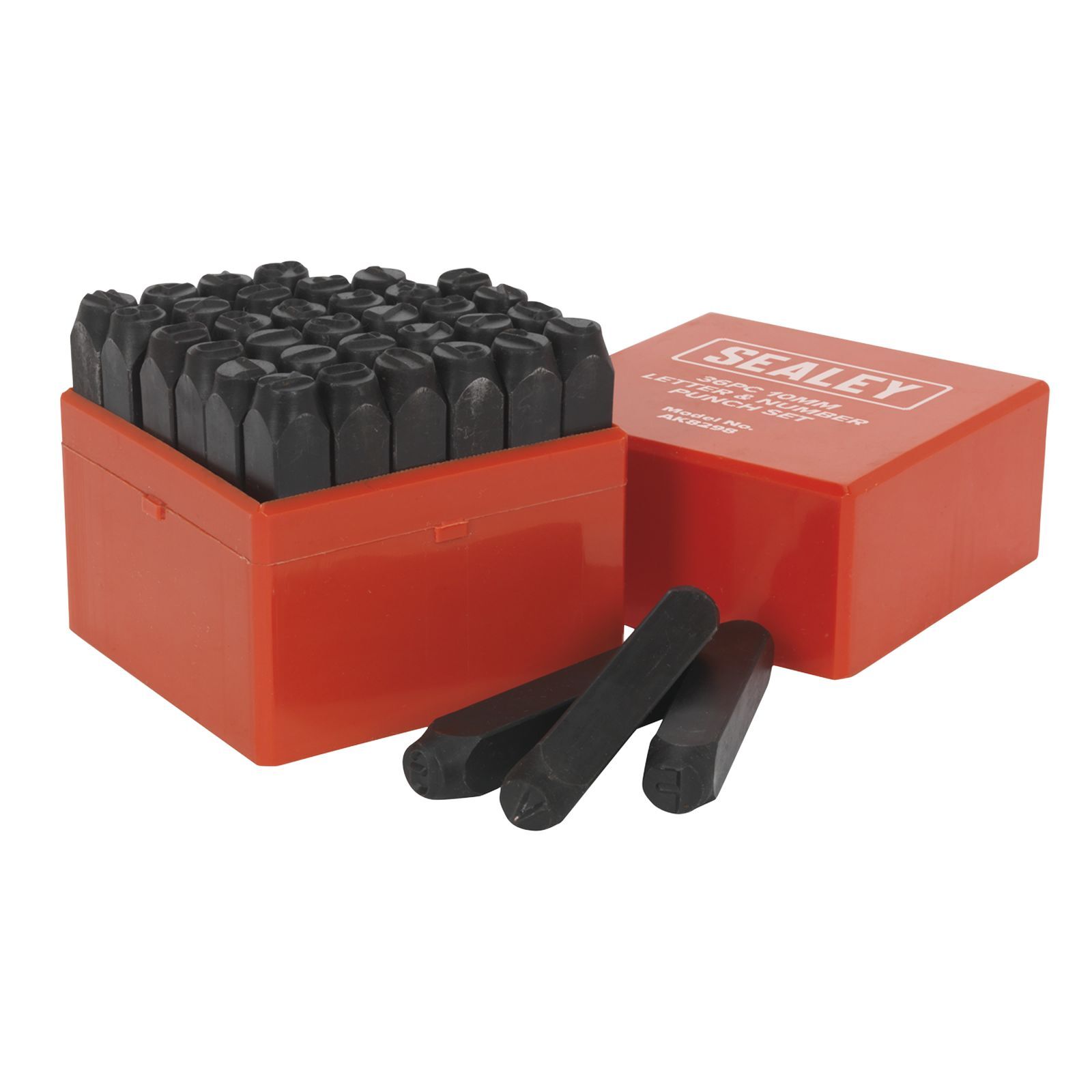 1x 36 Piece Sealey 10mm Letter & Number Punch Set - AK8298