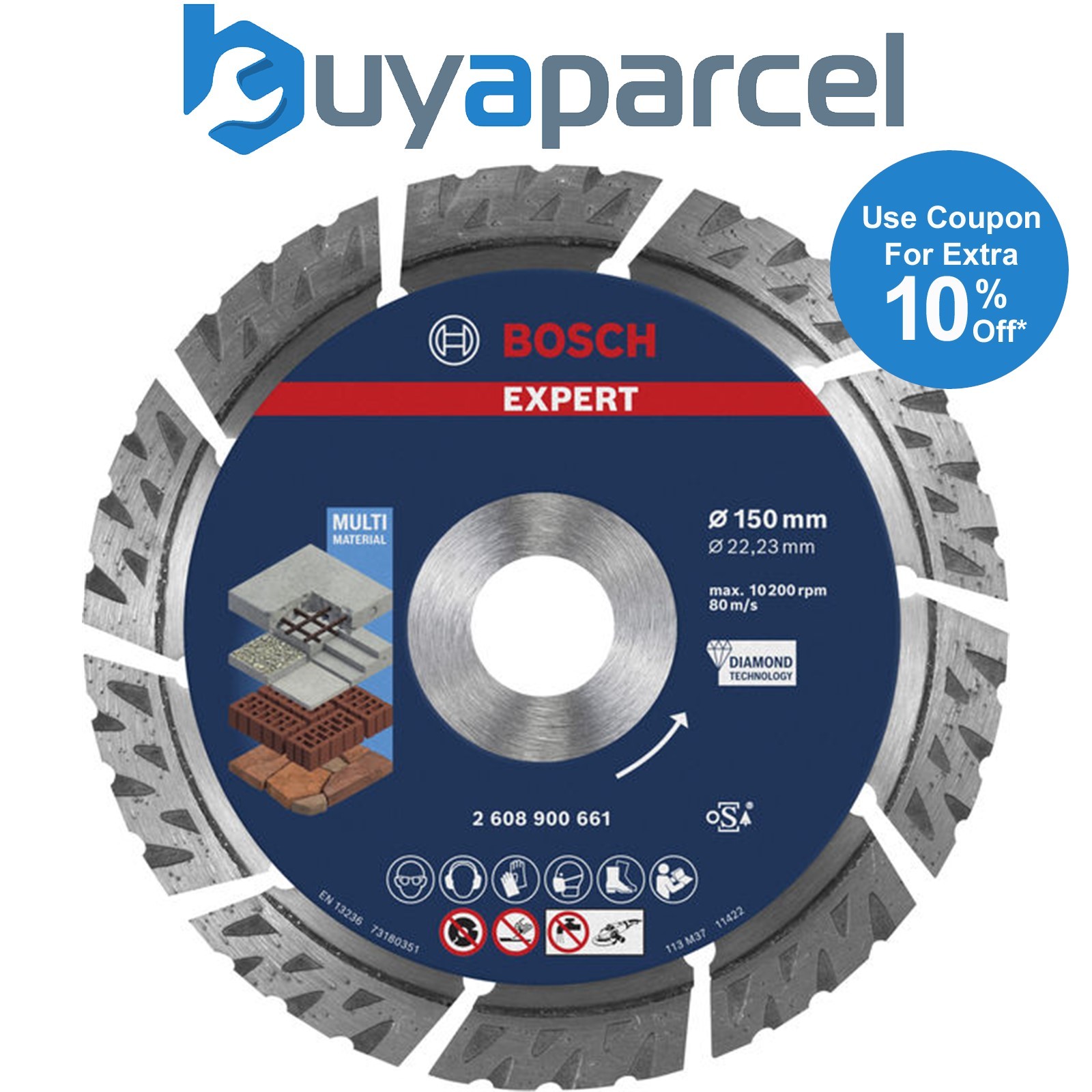 Bosch EXPERT MultiMaterial Diamond Cutting Disc 150 x 22.23 x 2.4 x 12mm