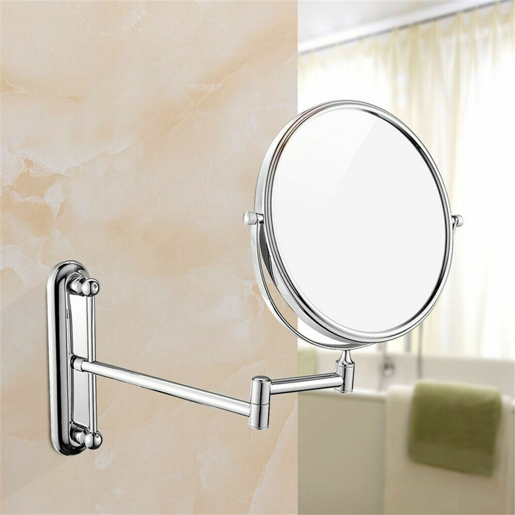 8" Double-Sided 10X Magnifying Bathroom Makeup Mirror Shaving With Extending Arm