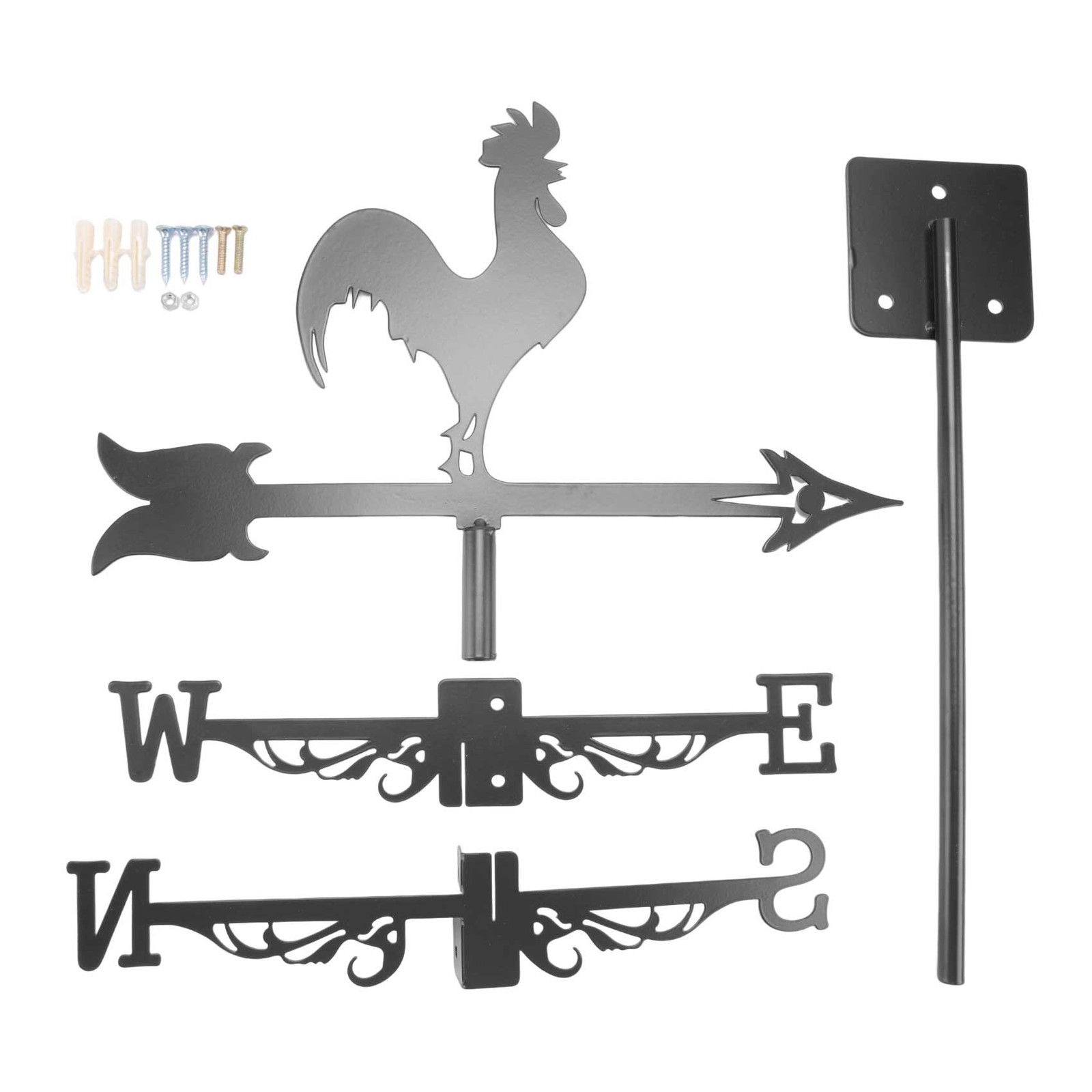 3X(Rooster Weather Vane - Retro Cockerel Weathervane Silhouette -8633
