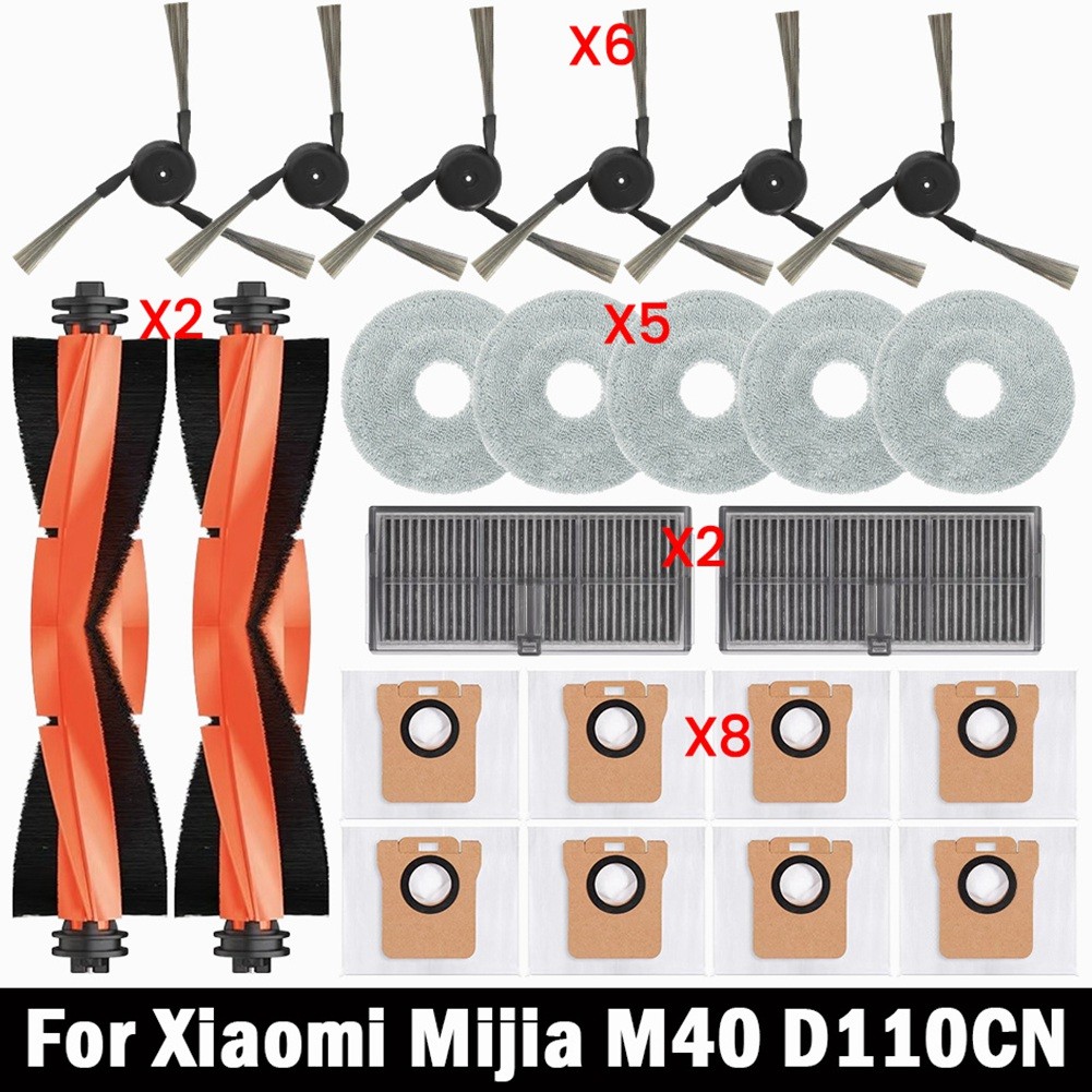 For  M40 D110CN Robot Vacuum Spare Parts Main Side Brush Hepa Mop7731