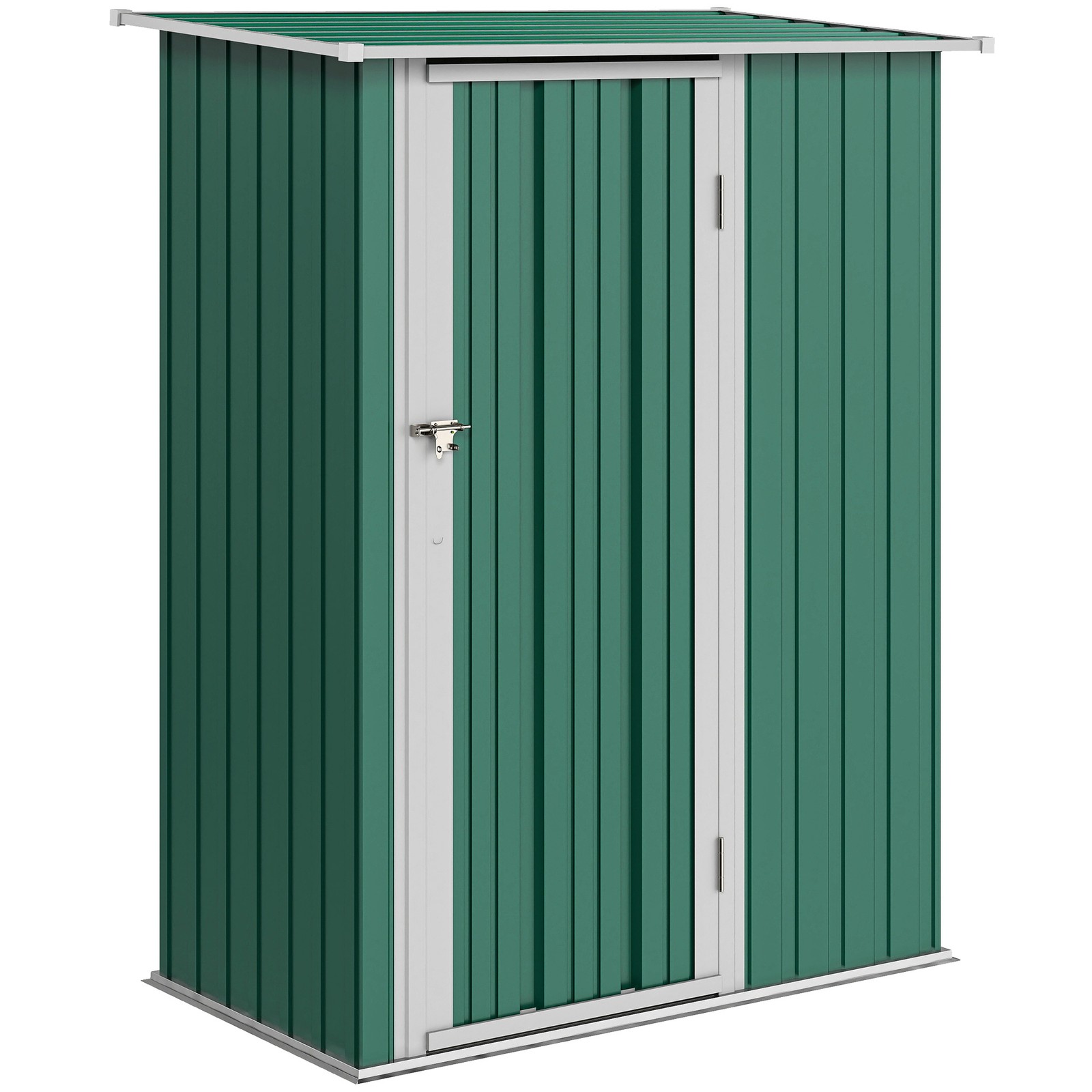 Outsunny Outdoor Storage Shed Steel Garden Shed w/ Lockable Door Green