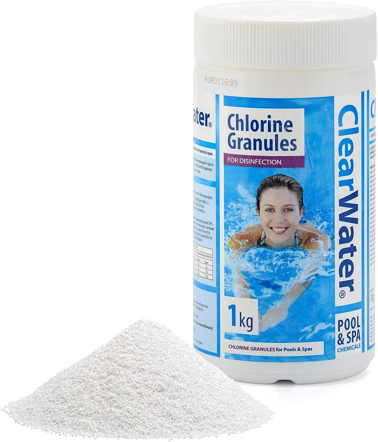 1KG CLEARWATER CHEMICAL CHLORINE GRANULES SWIMMING POOL HOT TUB LAY Z-SPA CH0010